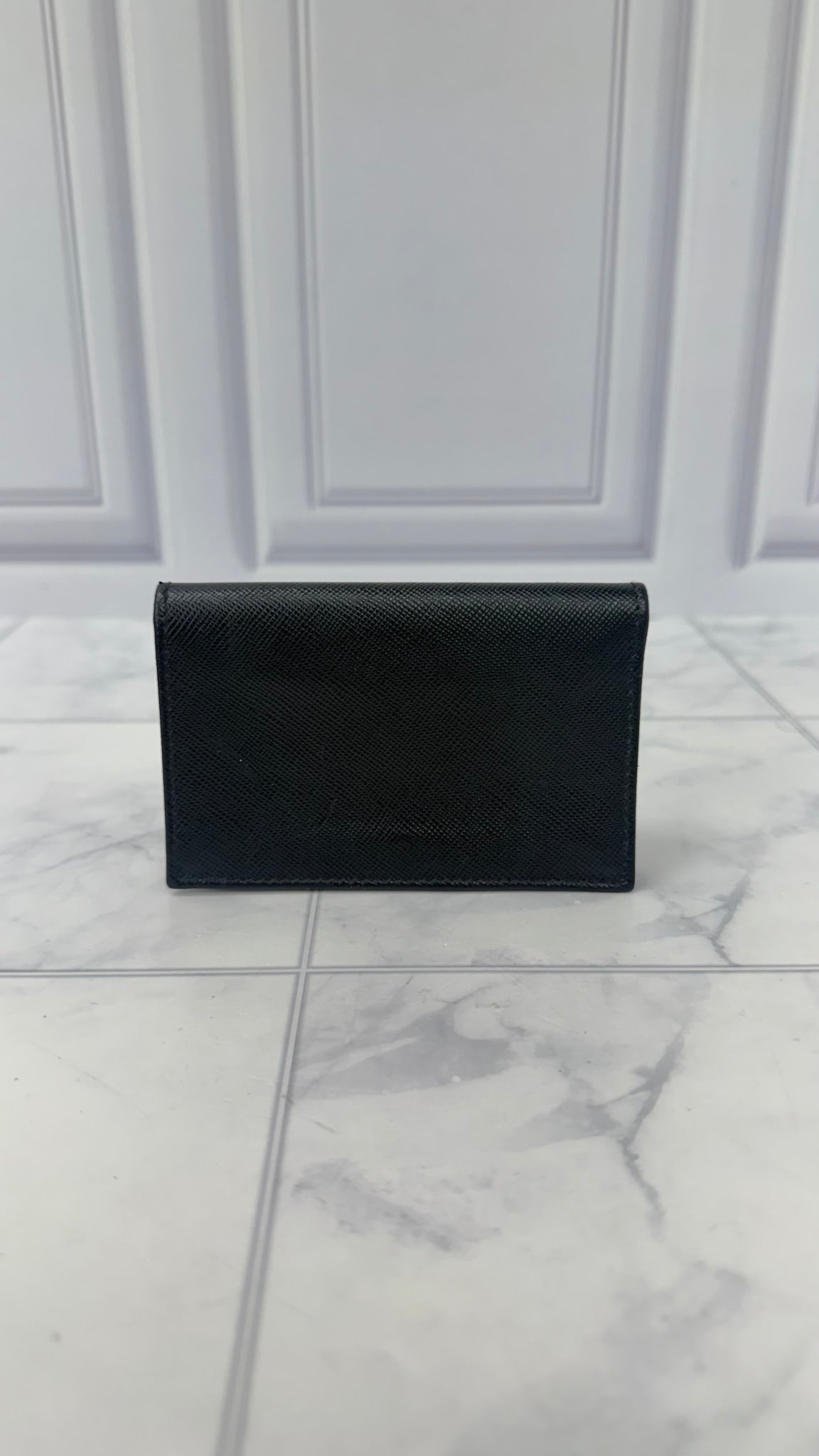 LIKE NEW - Prada Black Saffiano Leather Card Holder