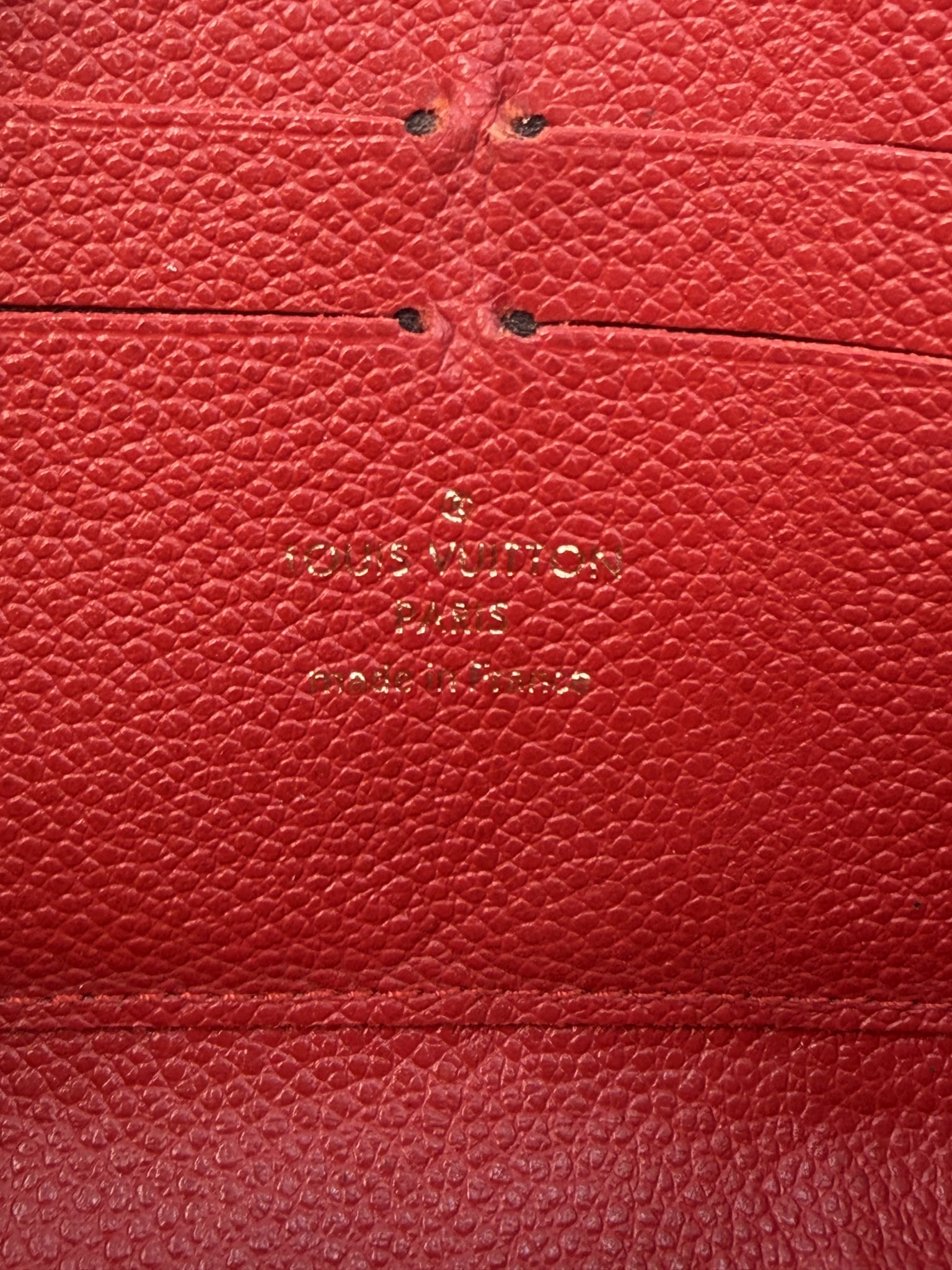 Louis Vuitton Red Empreinte Leather Zippy Wallet