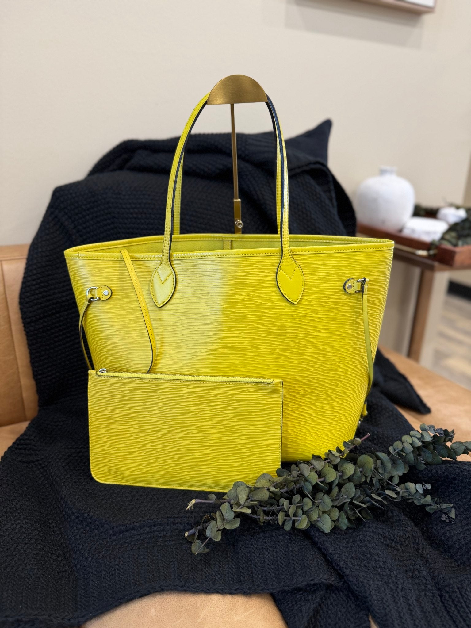 Louis Vuitton Yellow Epi Neverfull MM