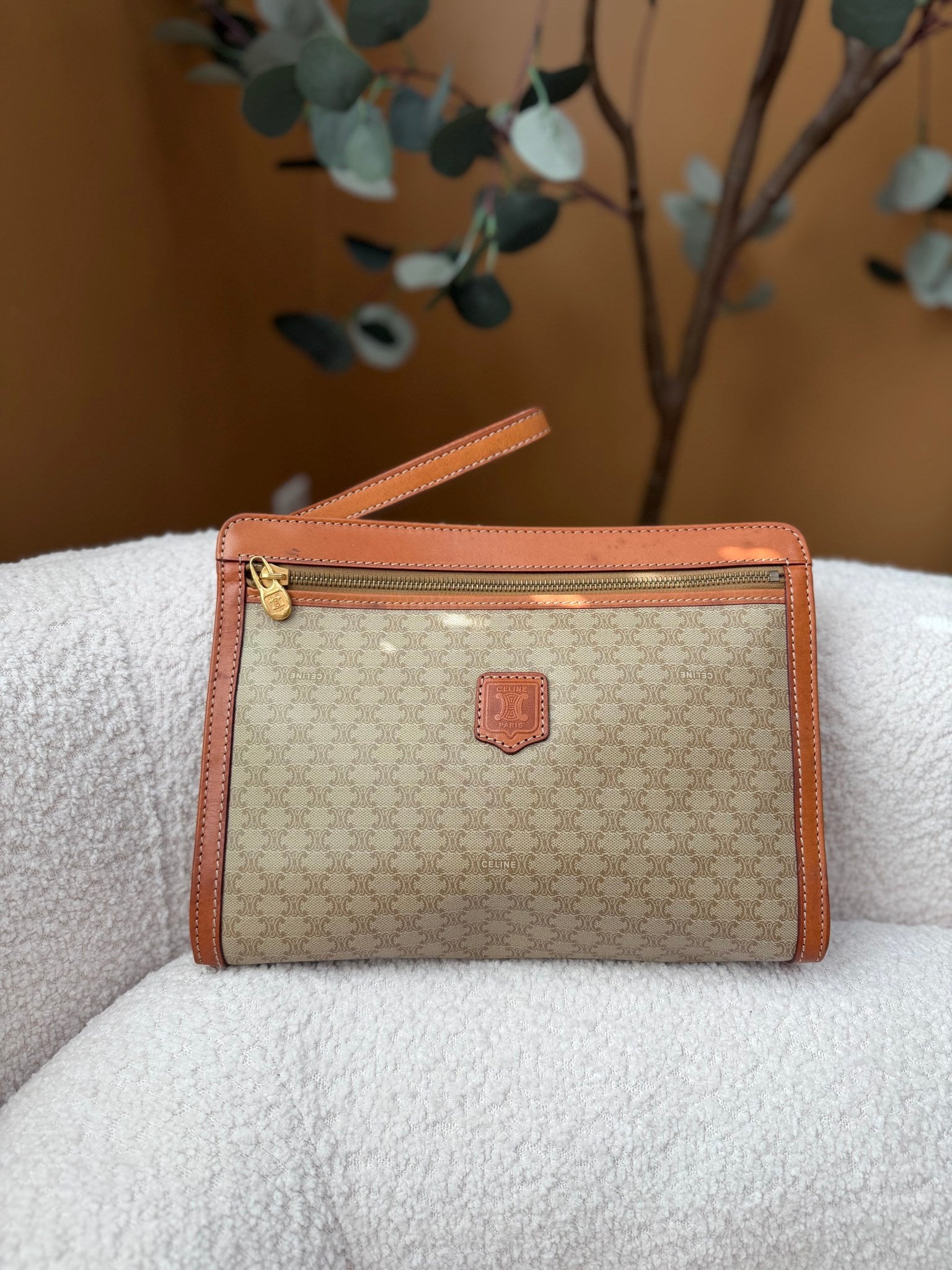 Celine Beige Macadam Clutch