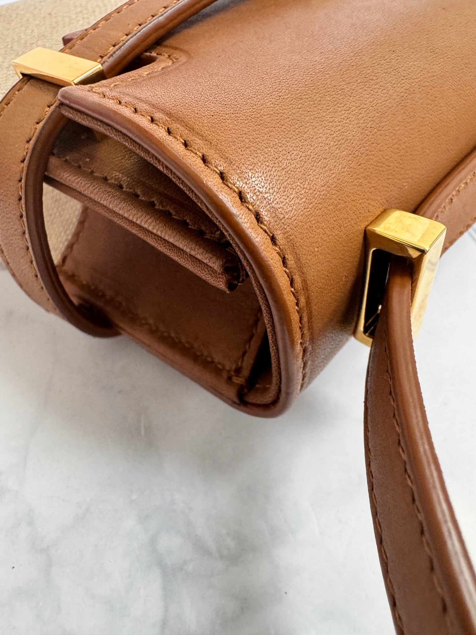 Saint Laurent YSL Brown Canvas Manhattan Crossbody