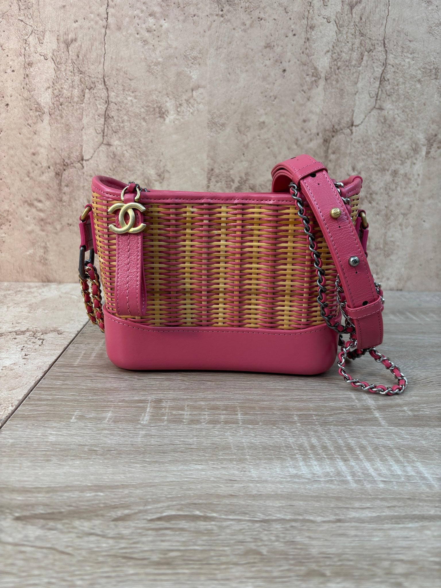 Chanel Pink Wicker Gabrielle Basket Bag