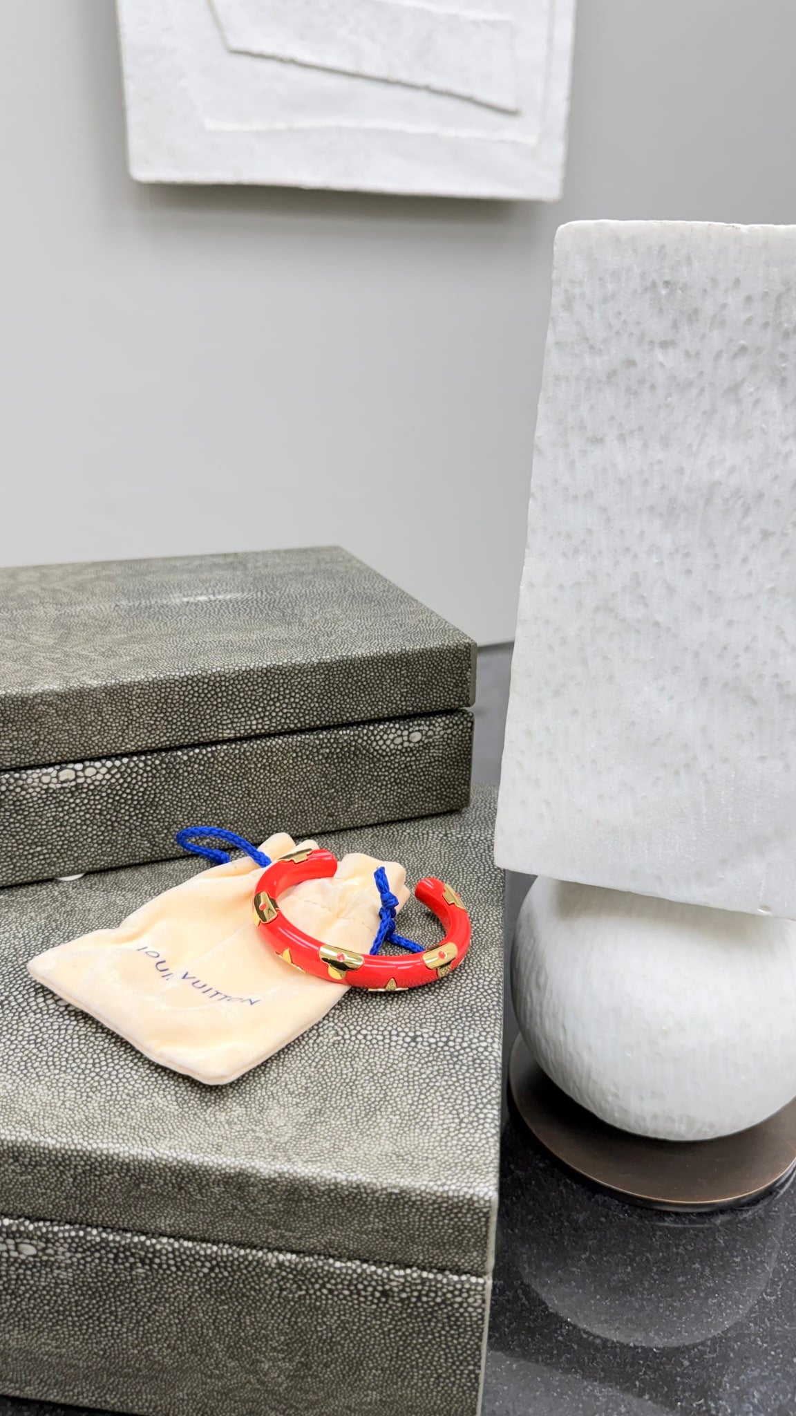 Louis Vuitton Red Enamel Daily Monogram Bracelet
