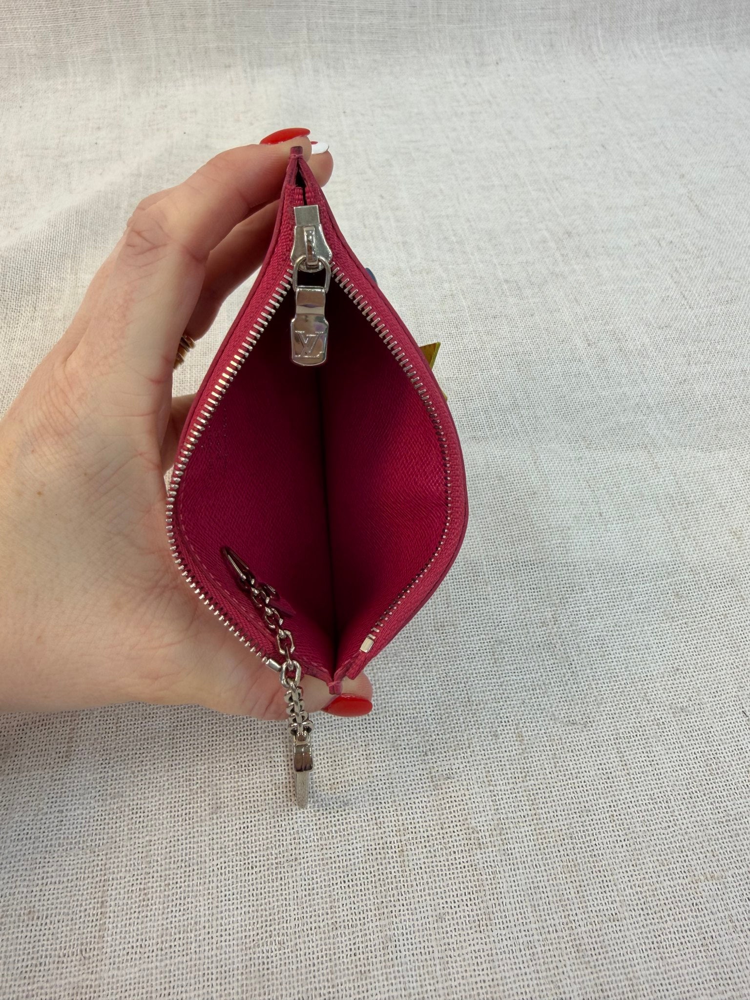 Louis Vuitton Pink Epi Leather Tribal Mask Pochette Cles Coin Pouch