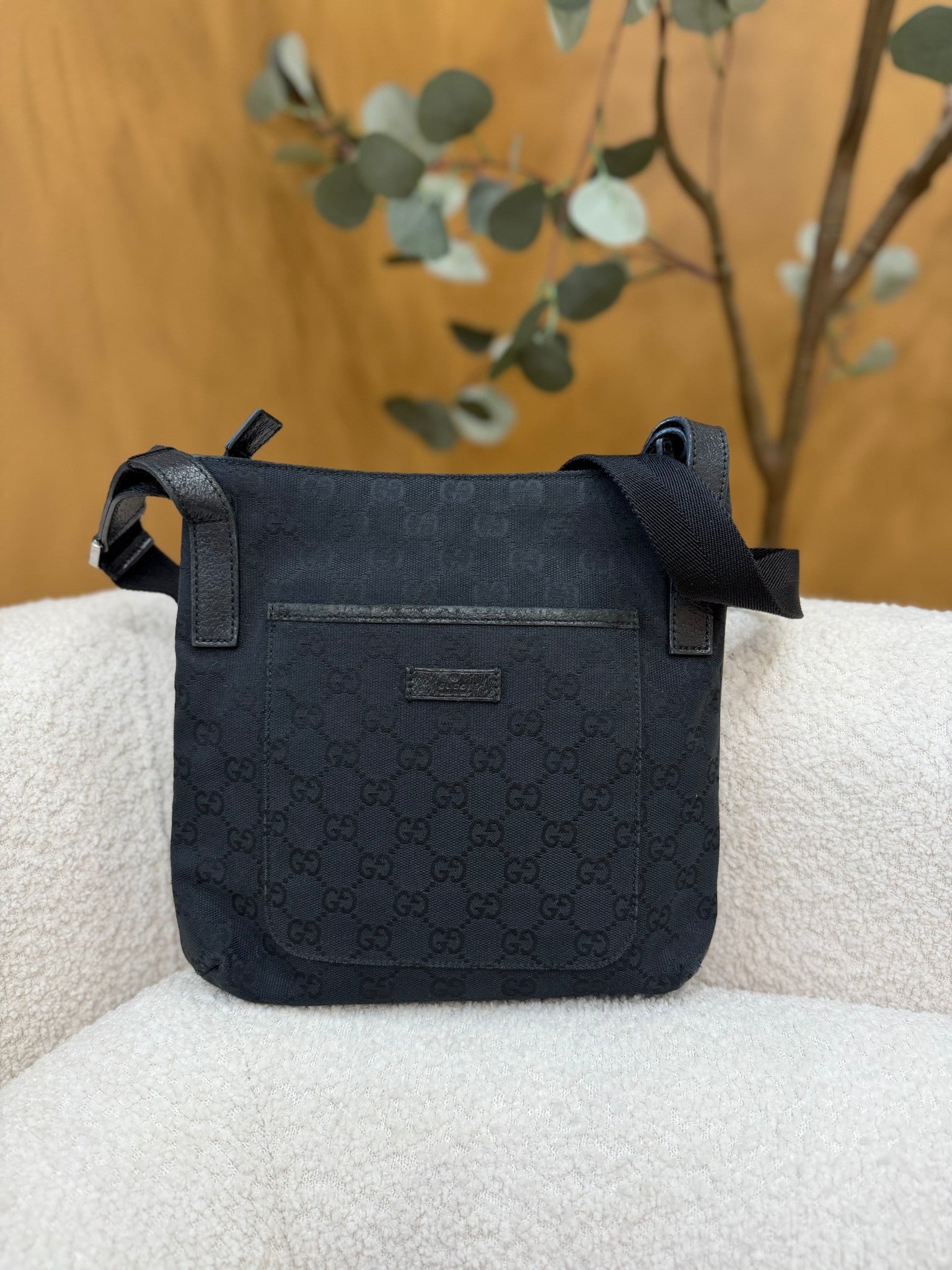 Gucci Black Canvas Messenger Bag