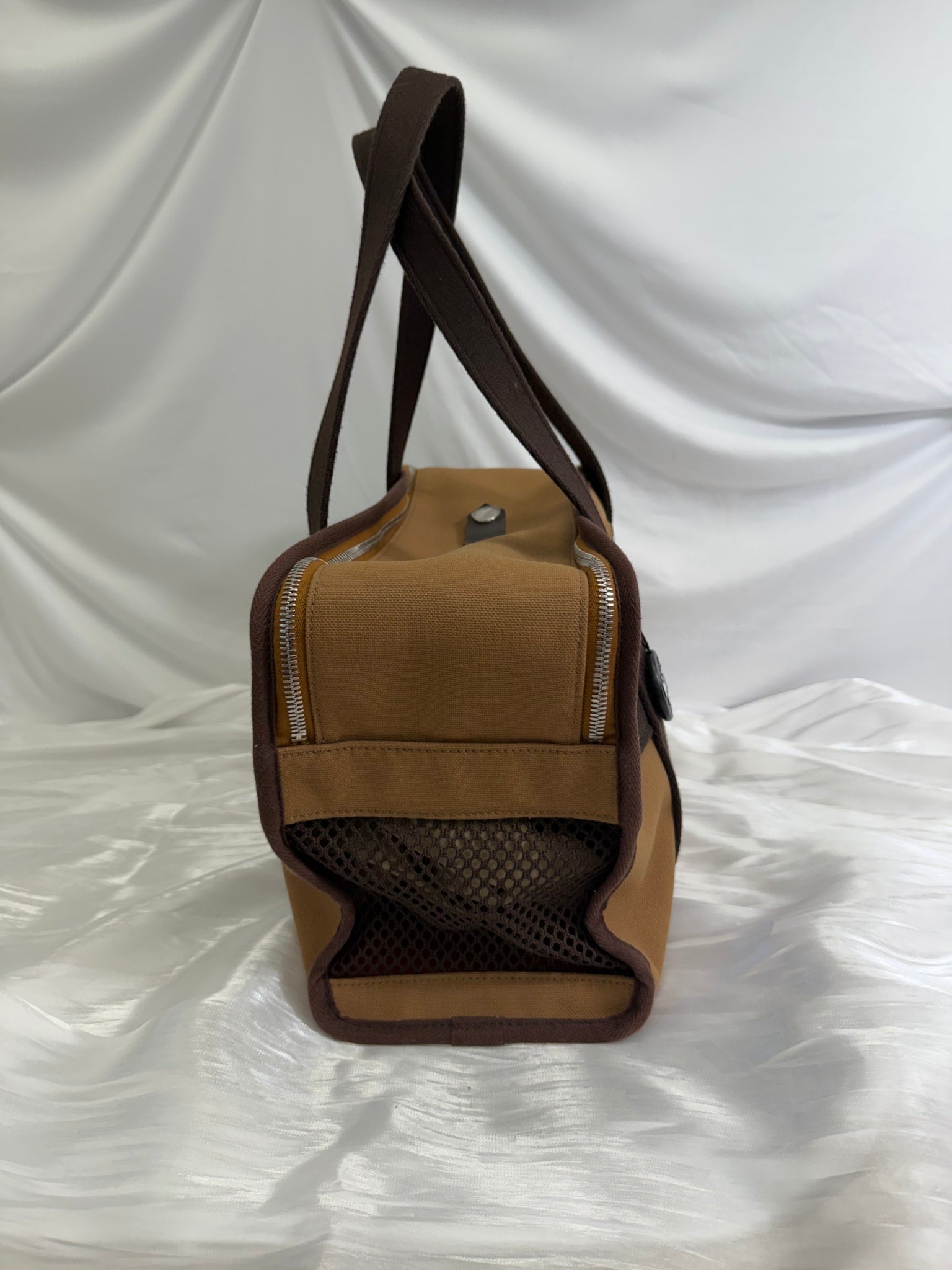 Hermes Brown Canvas Toile Pet Carrier