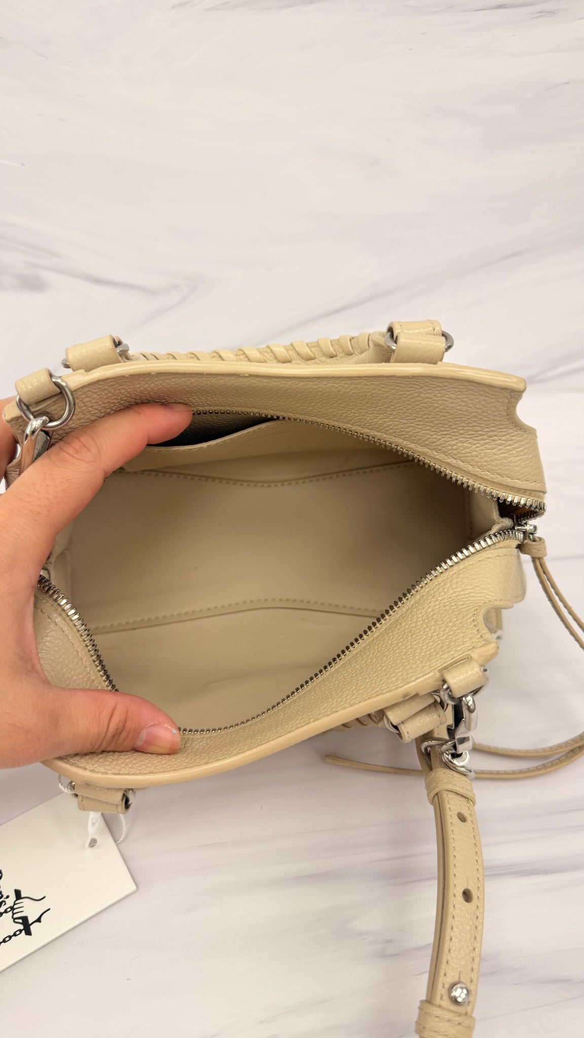 Balenciaga Beige Grained Leather Neo Classic Mini 2Way Handbag