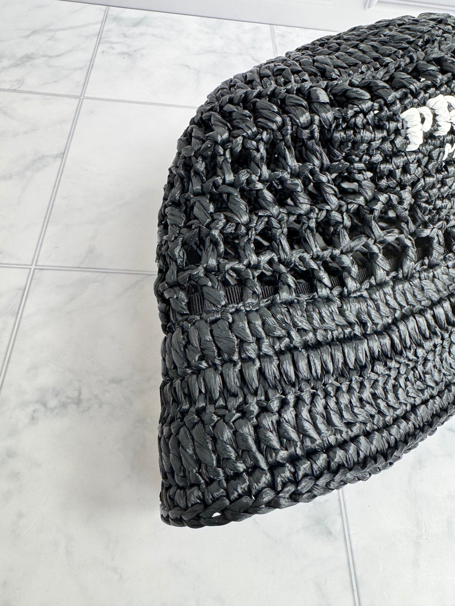Prada Black Raffia Hat Large