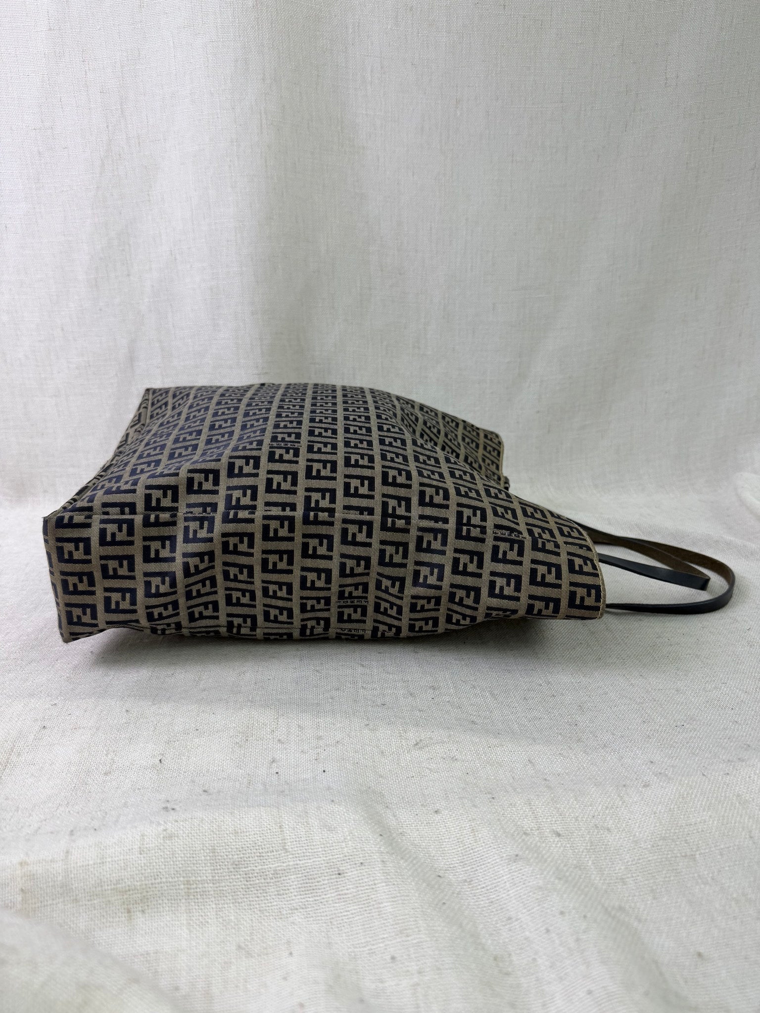 Fendi Navy Canvas Zucchino Tote Bag