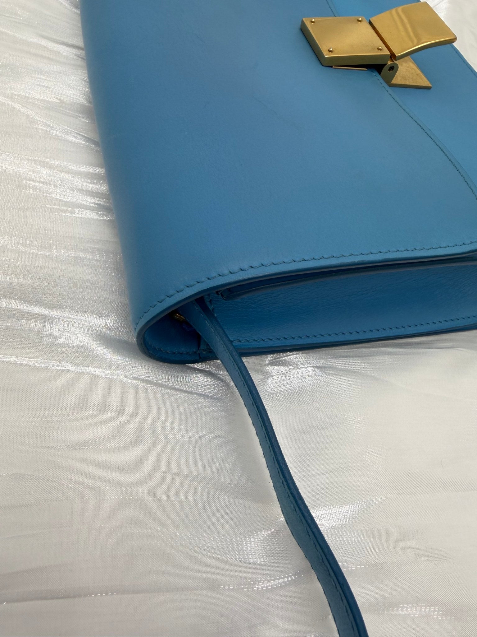 Celine Blue Leather Classic Box Bag