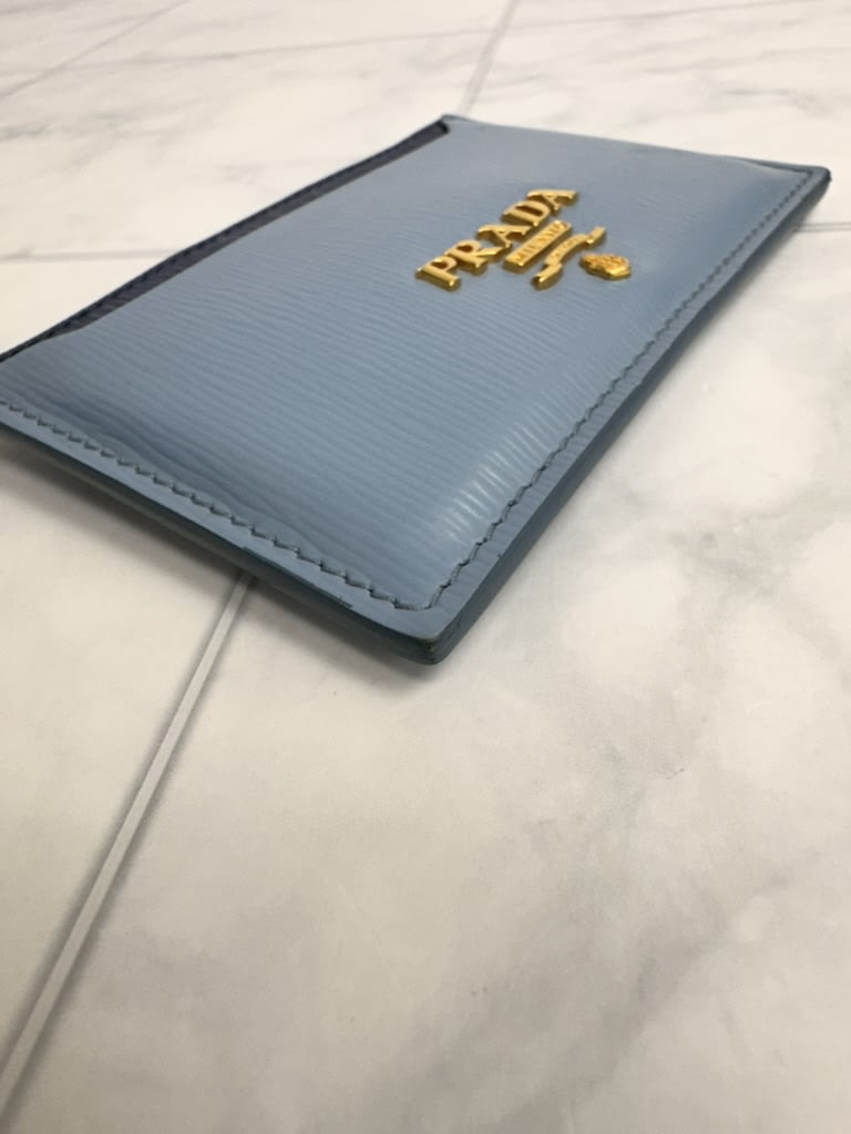 Prada Blue Leather Card Case