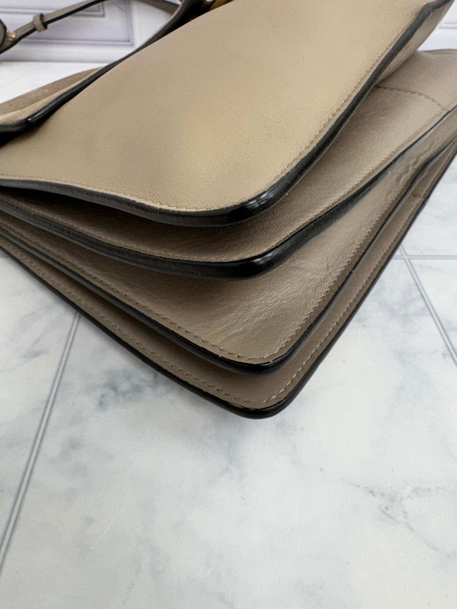 Chloe Taupe Leather Faye Medium Crossbody Bag
