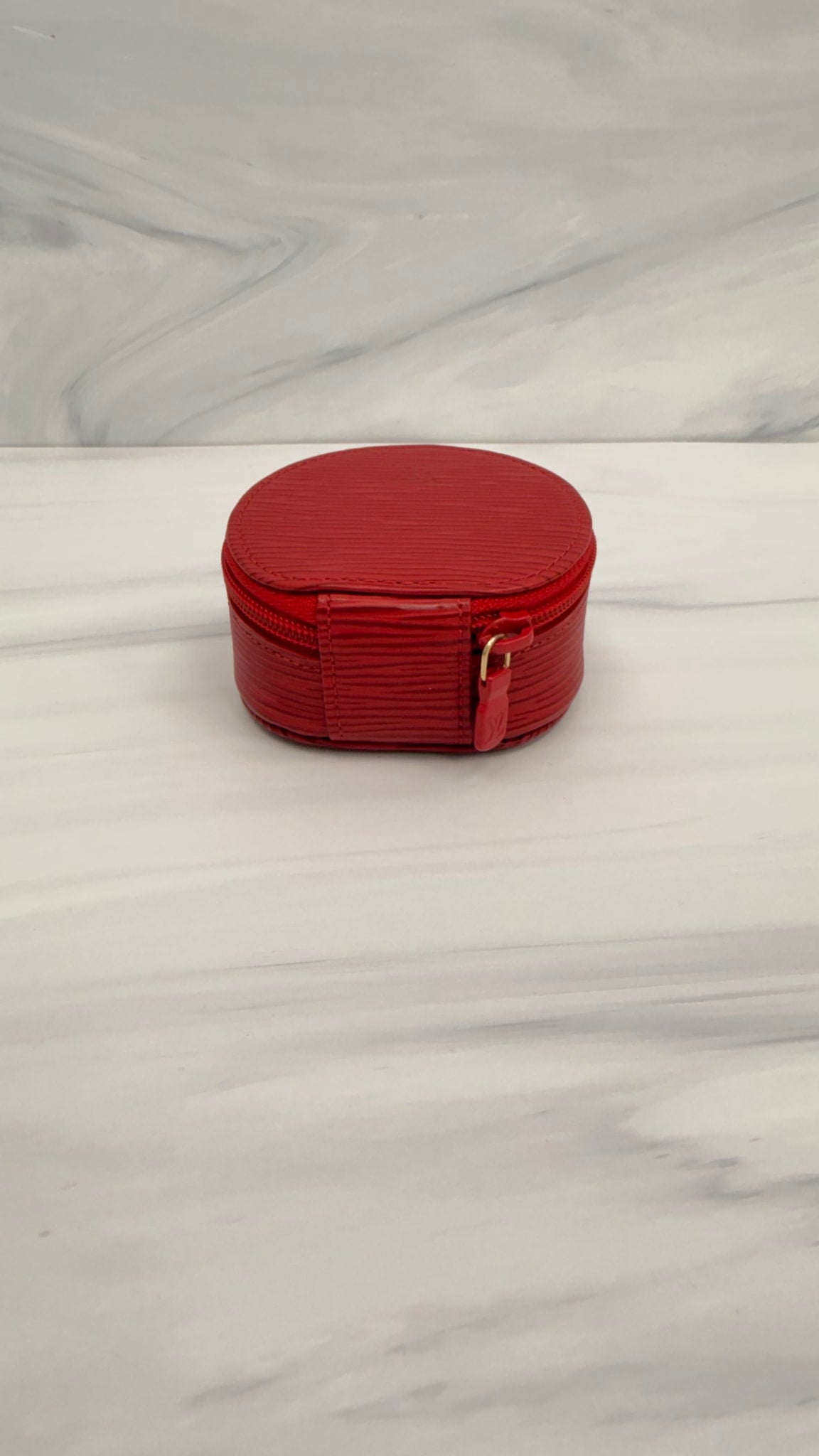 LIKE NEW - Louis Vuitton Red Epi Leather Jewelry Case