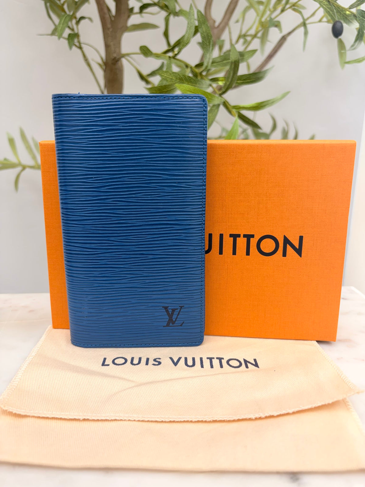Louis Vuitton Blue Epi Leather Long Wallet