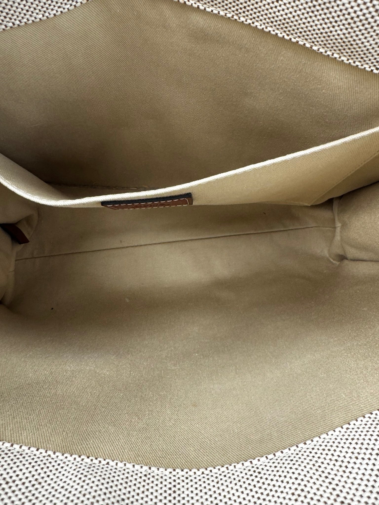 Chloe Beige Canvas Woody Medium Tote Bag