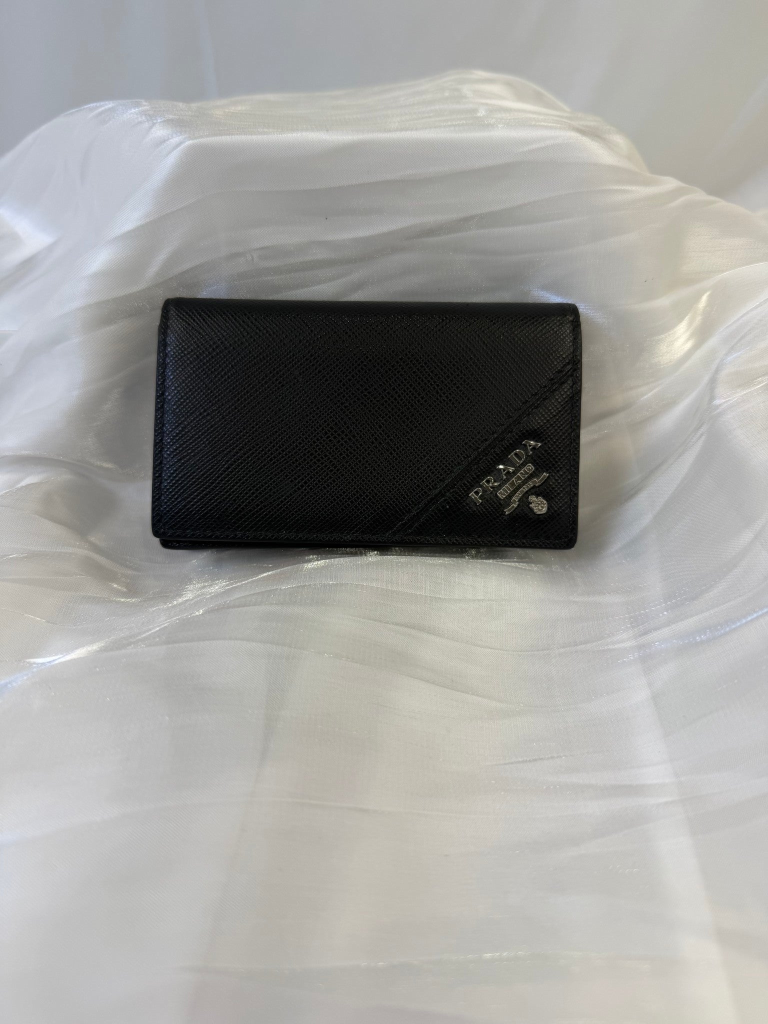 Prada Black Saffiano Leather Card Case