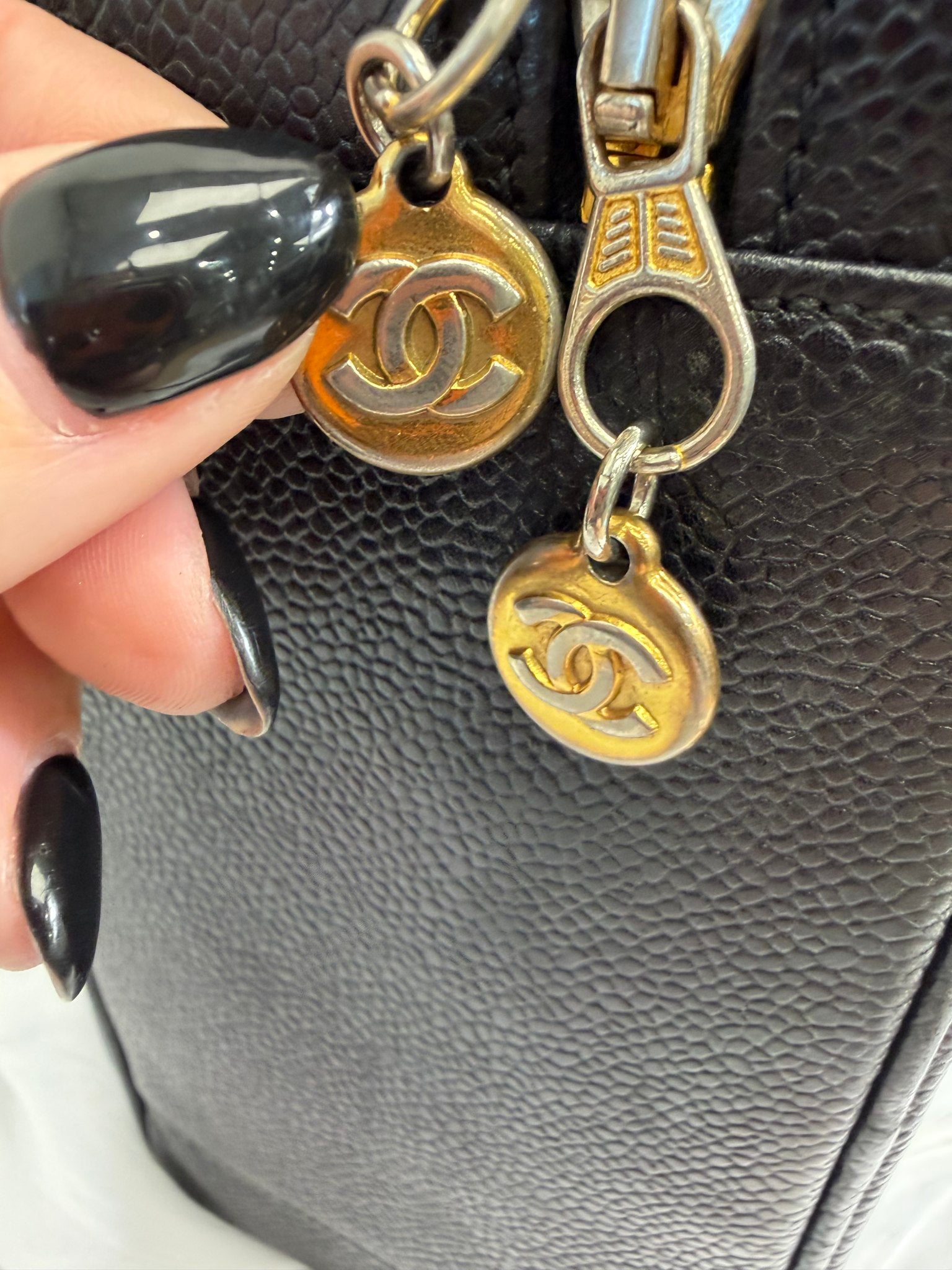 Chanel Black Caviar Large Vanity Case