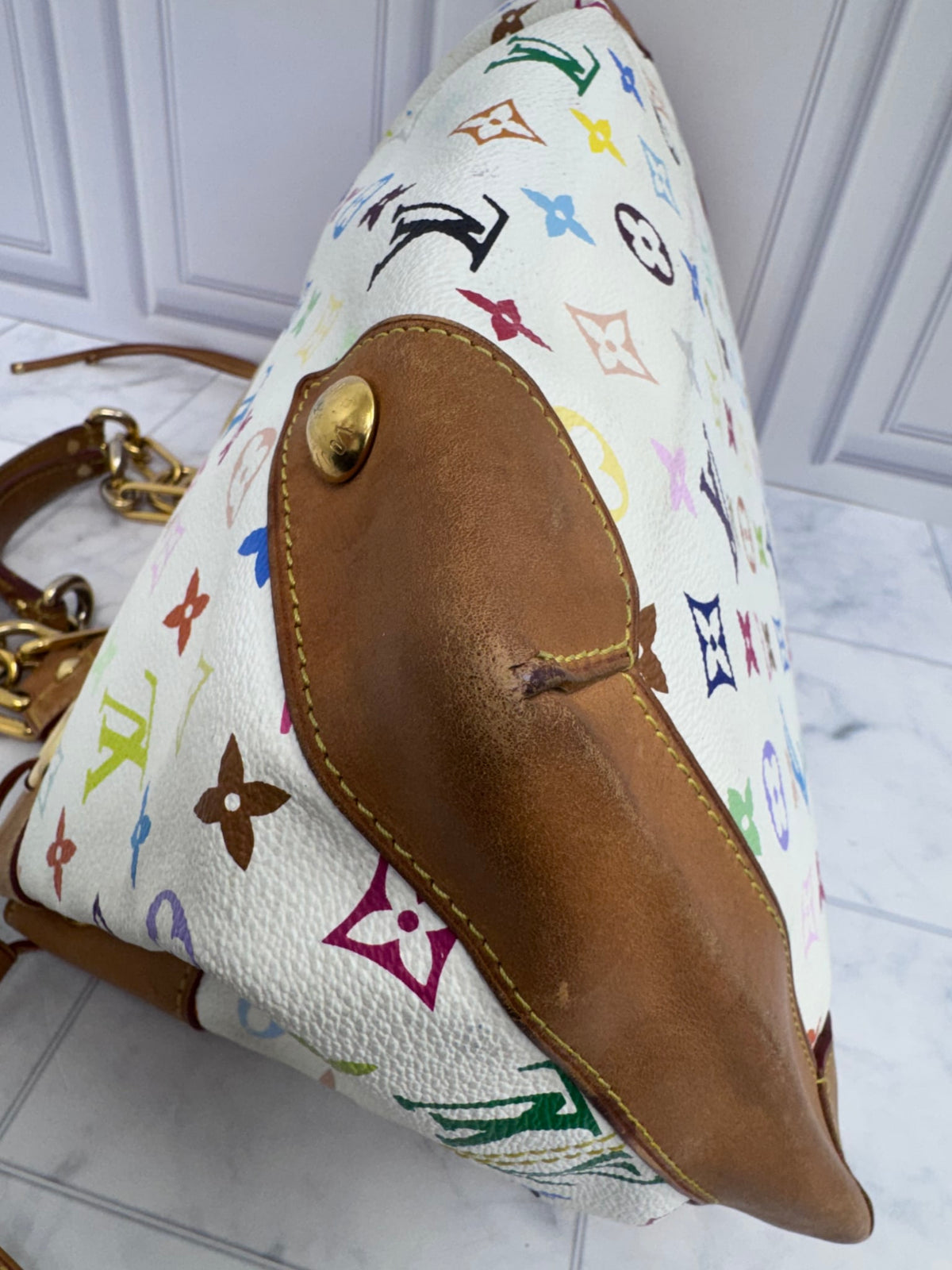 Louis Vuitton White Multicolor Monogram Ursula Bag