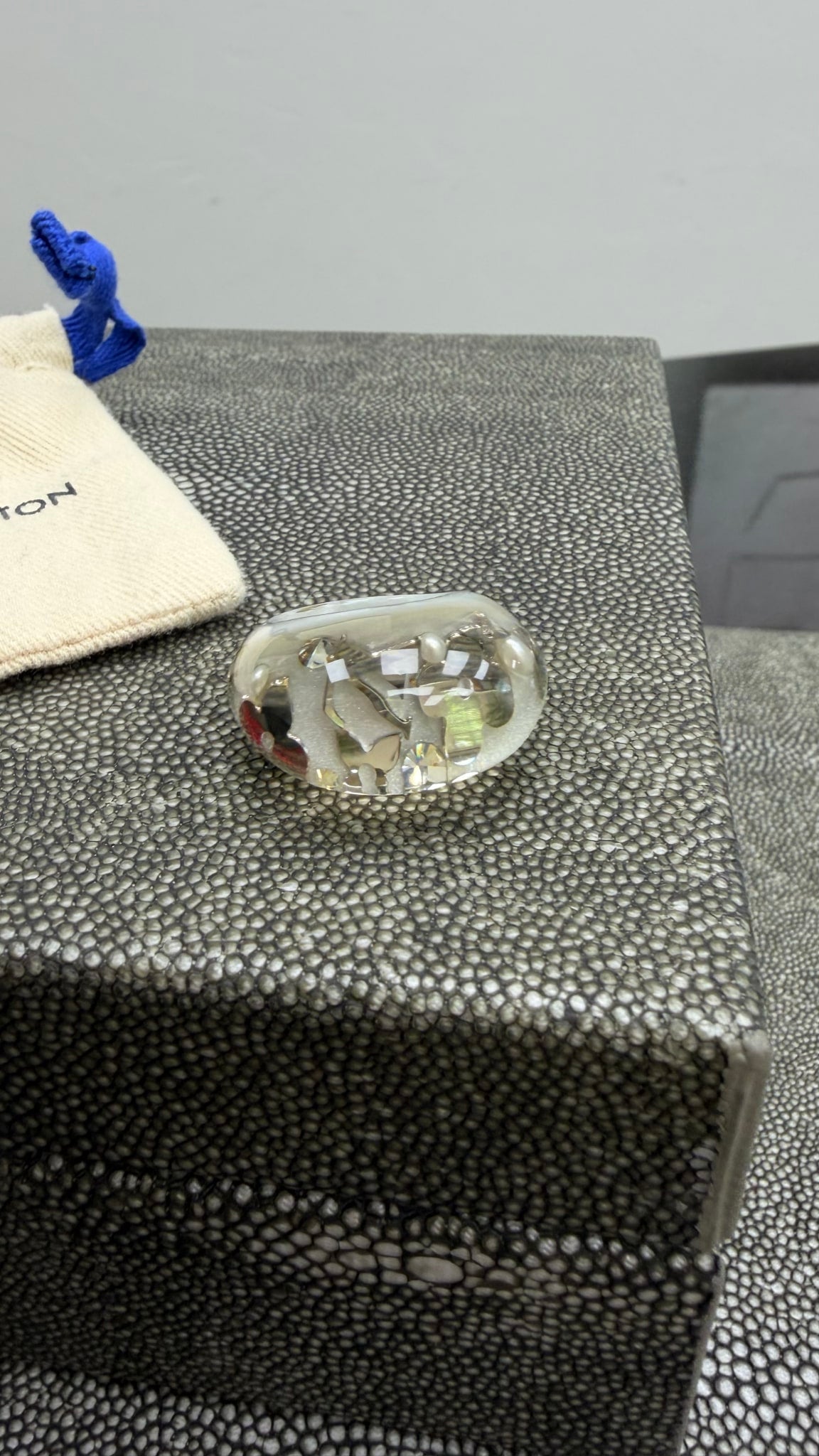 Louis Vuitton Silver Berg Inclusion Ring Size 5.75