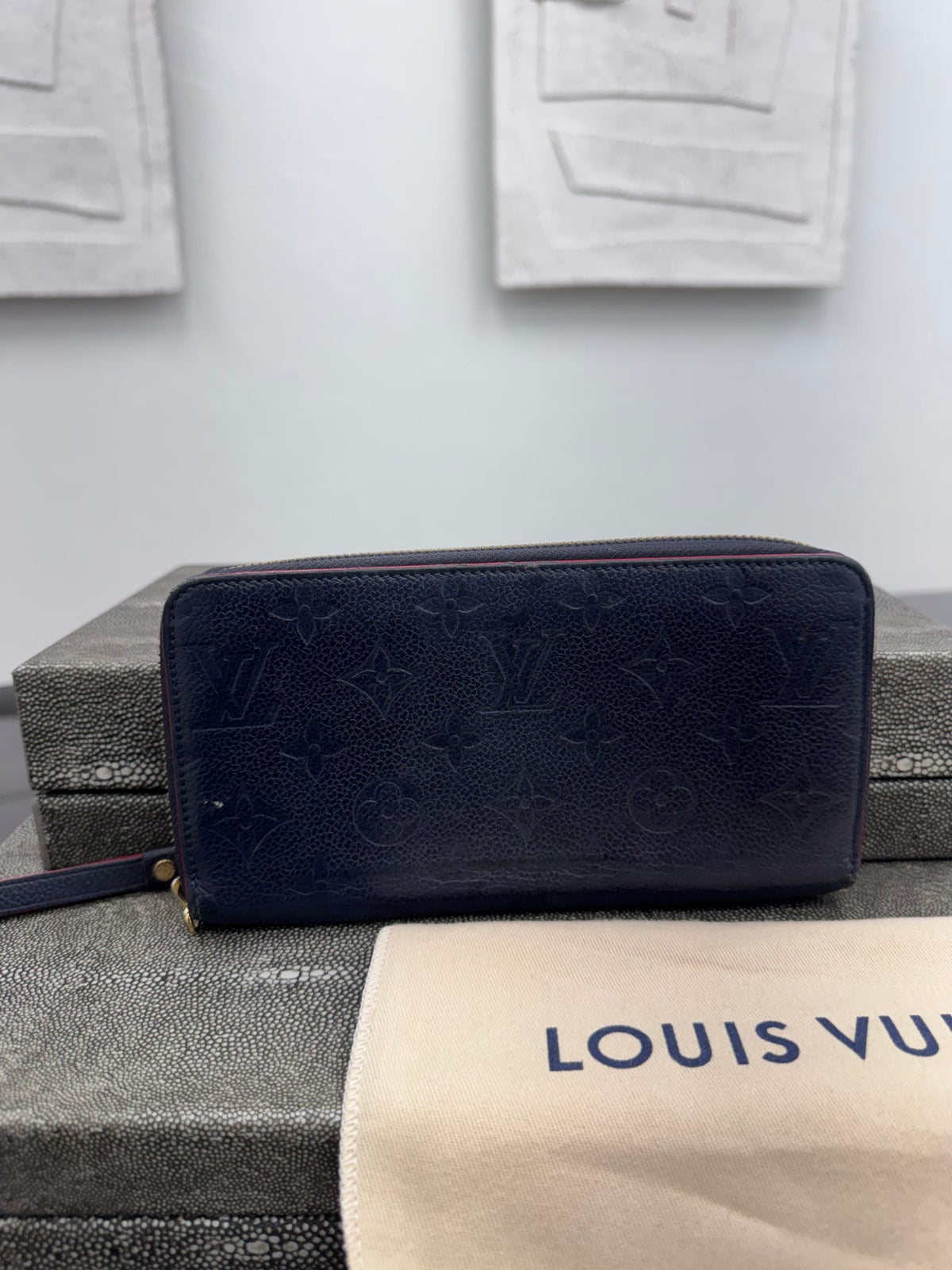 Louis Vuitton Navy Blue Monogram Empreinte Zippy Wallet