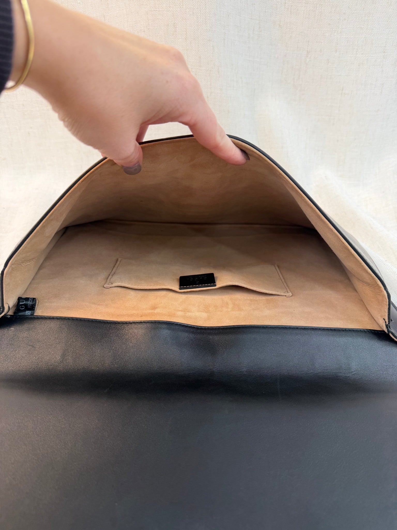 Gucci Black Leather Sylvie Clutch