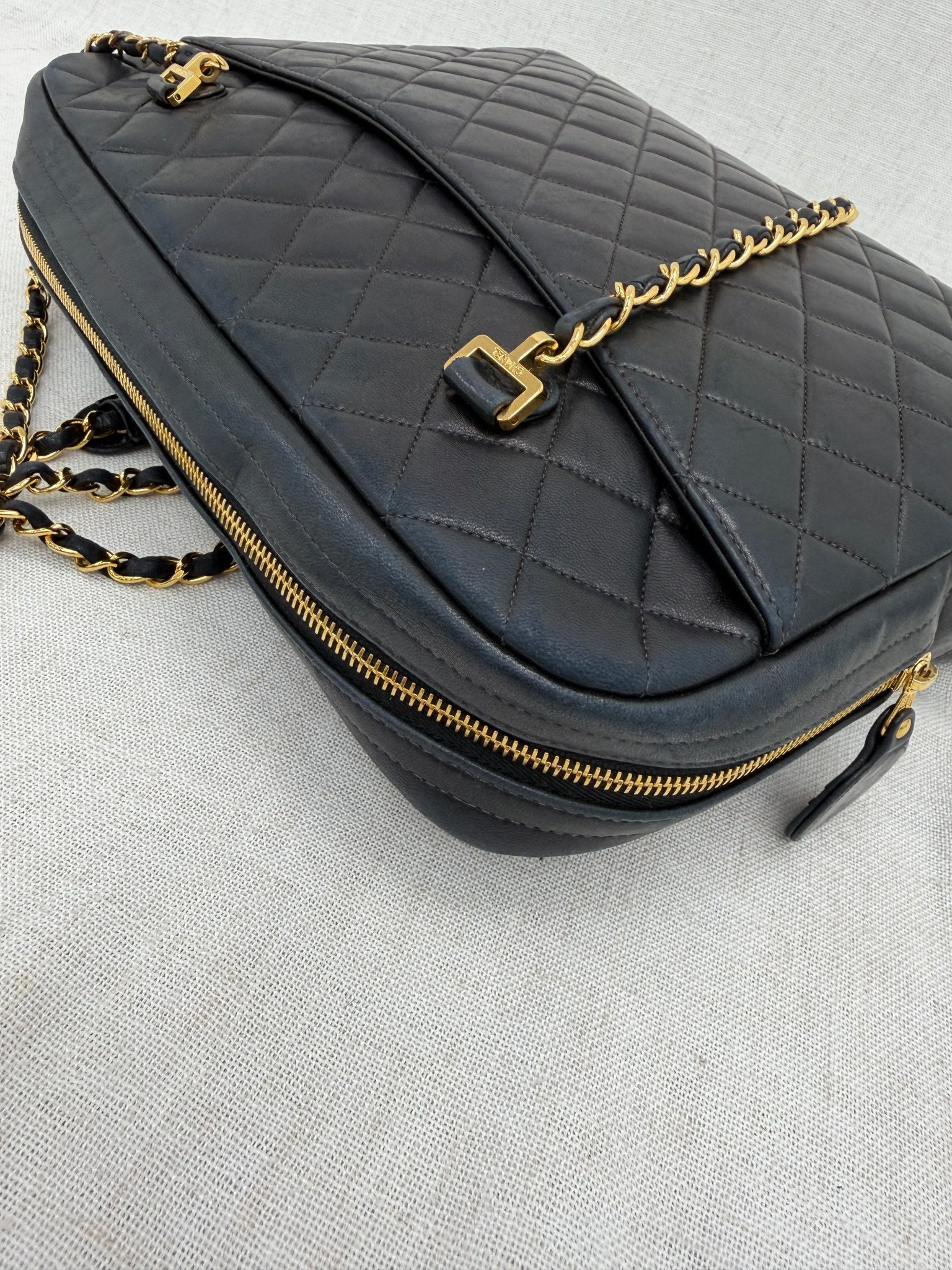 Chanel Black Quilted Lambskin Dome Chain Shoulder Bag