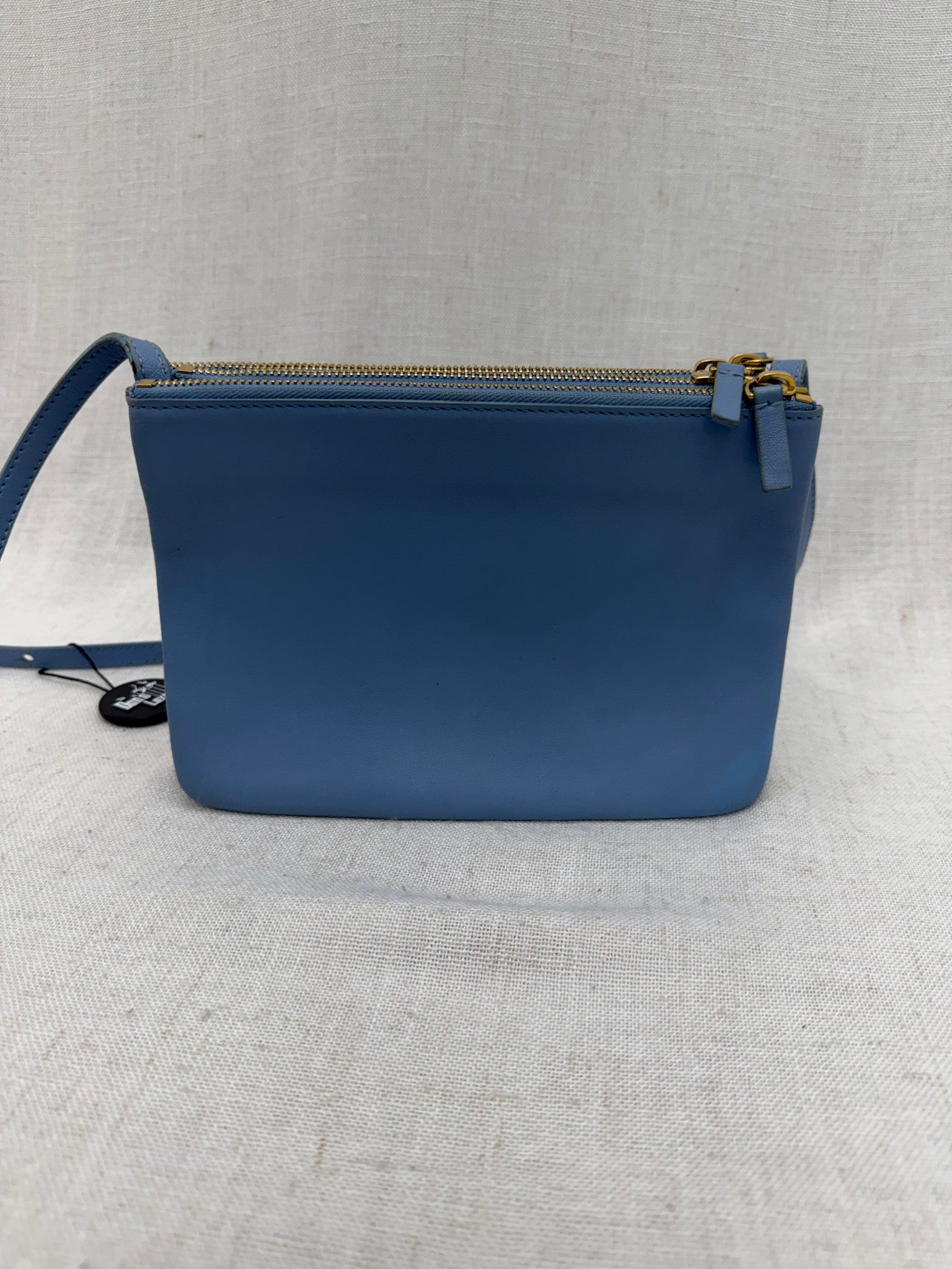 Celine Blue Leather Trio Zip Crossbody