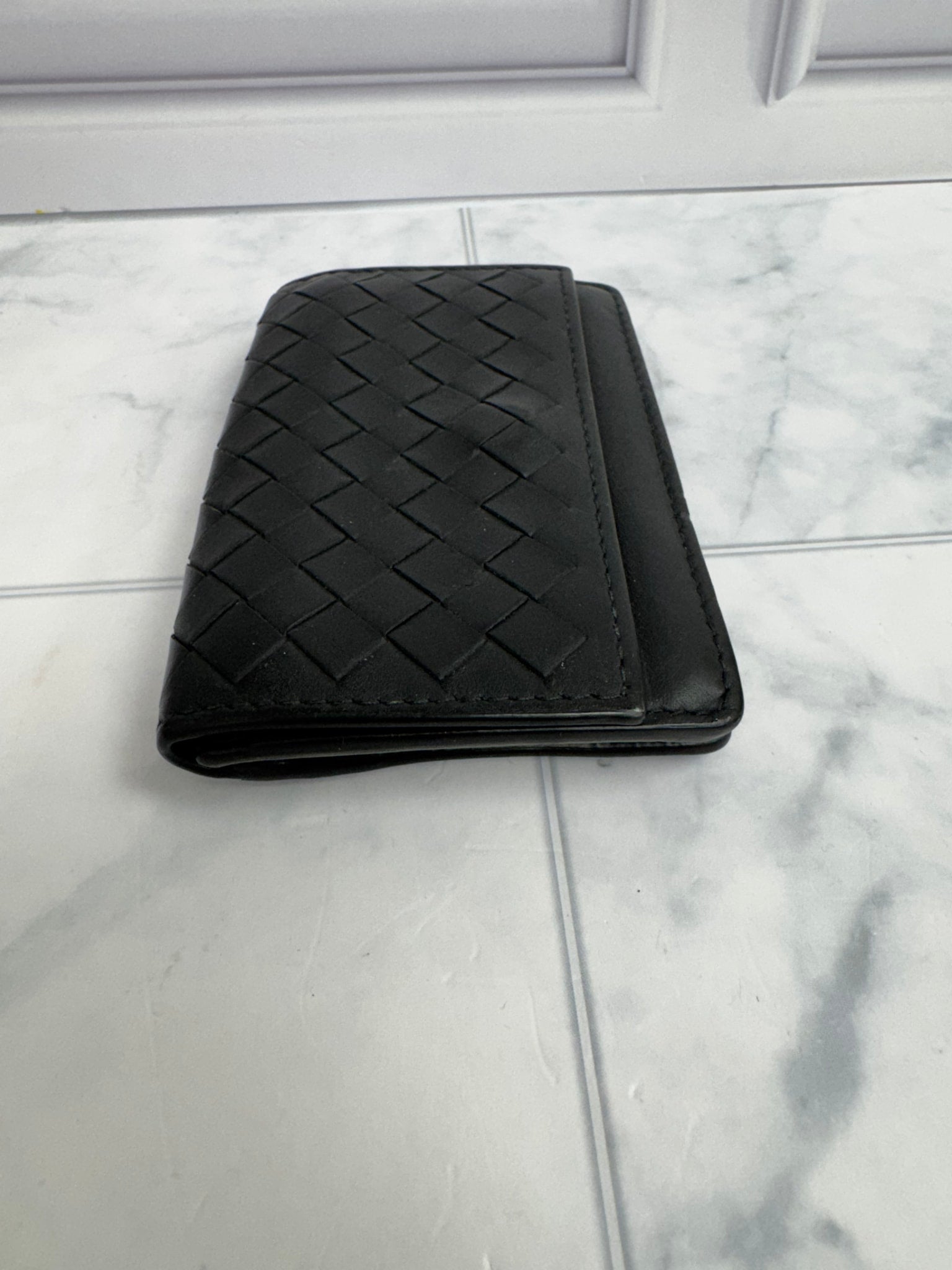 Bottega Veneta Black Intrecciato Leather Card Case