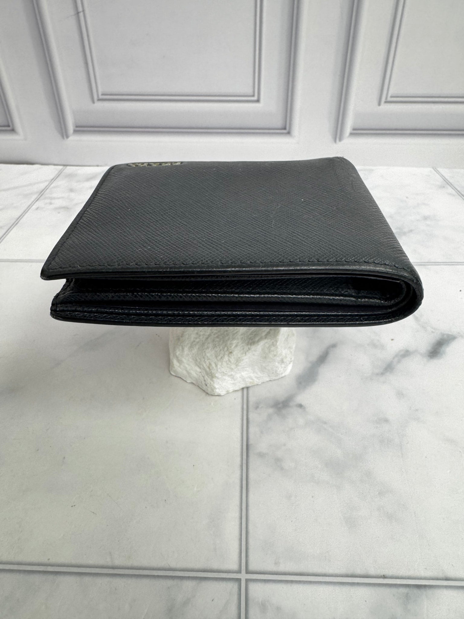 Prada Navy Blue Saffiano Leather Bifold Wallet