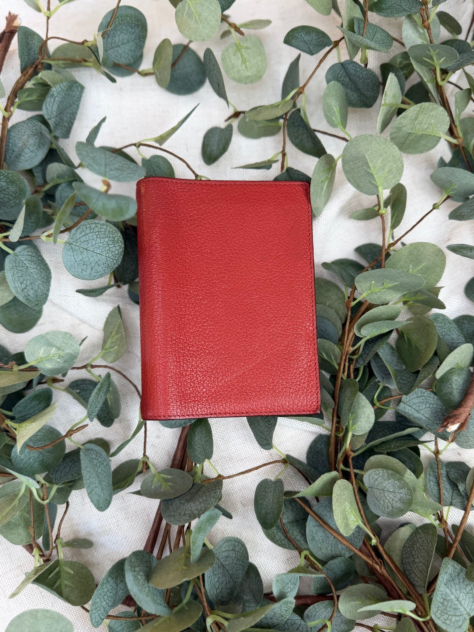 Hermes Brick Red Leather Notebook Cover