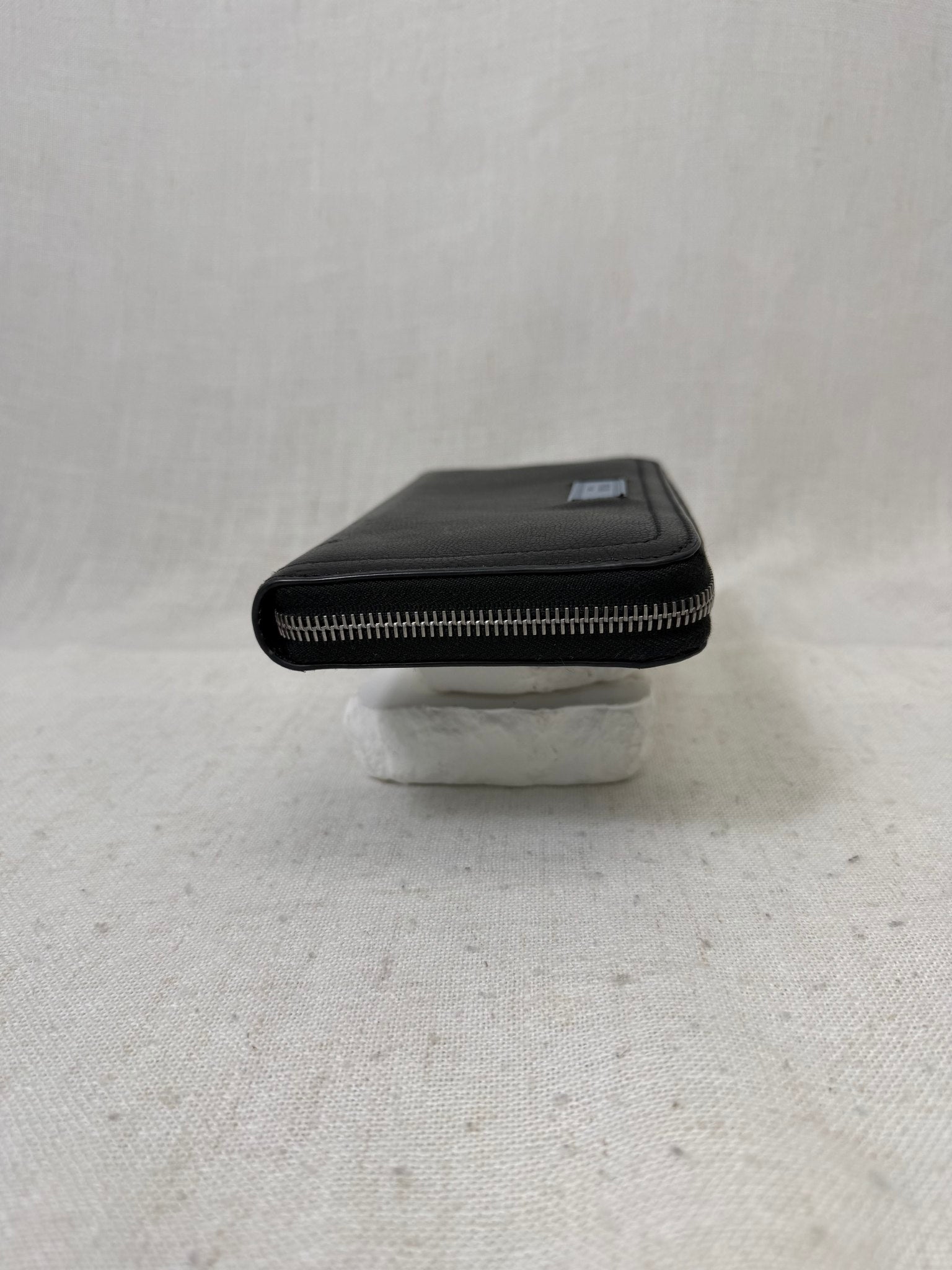 Prada Black Leather Zippy Wallet