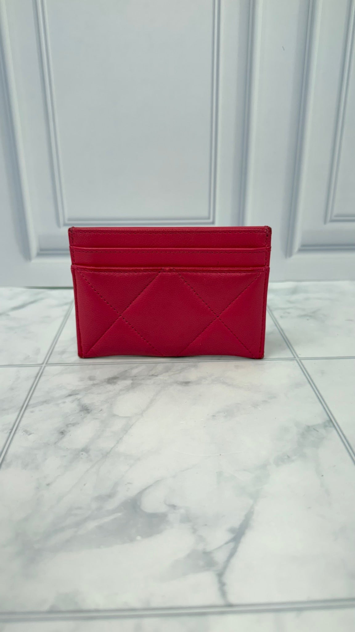 Chanel Hot Pink Lambskin Leather Card Holder