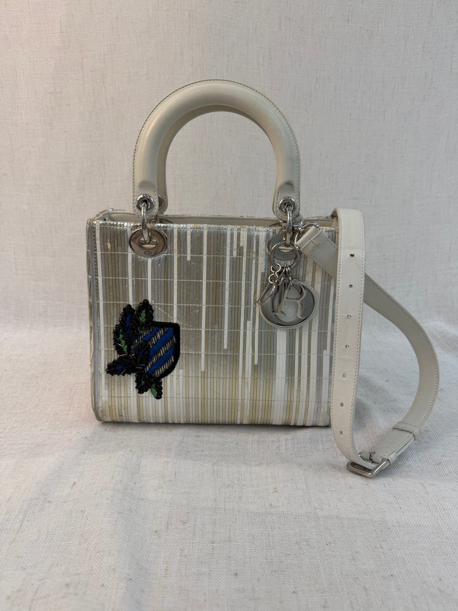 Christian Dior Multicolor Metallic Medium Lady Dior Bag