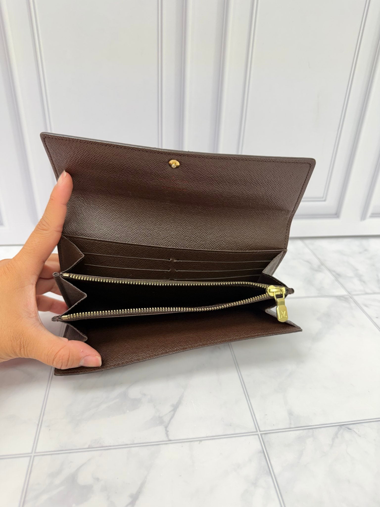 Louis Vuitton Damier Ebene Sarah Wallet