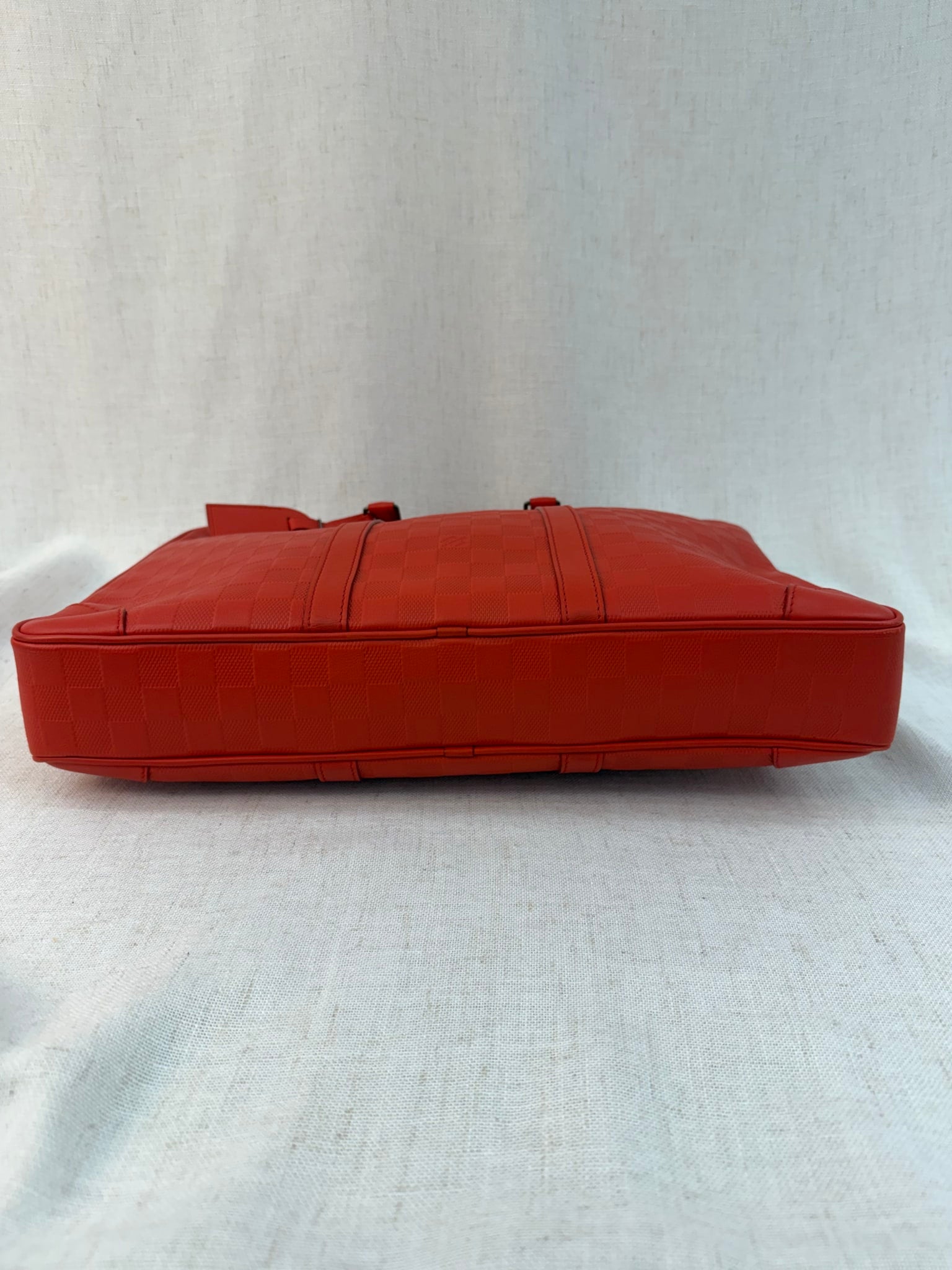 Louis Vuitton Red Leather Porte Documents Voyage Bag