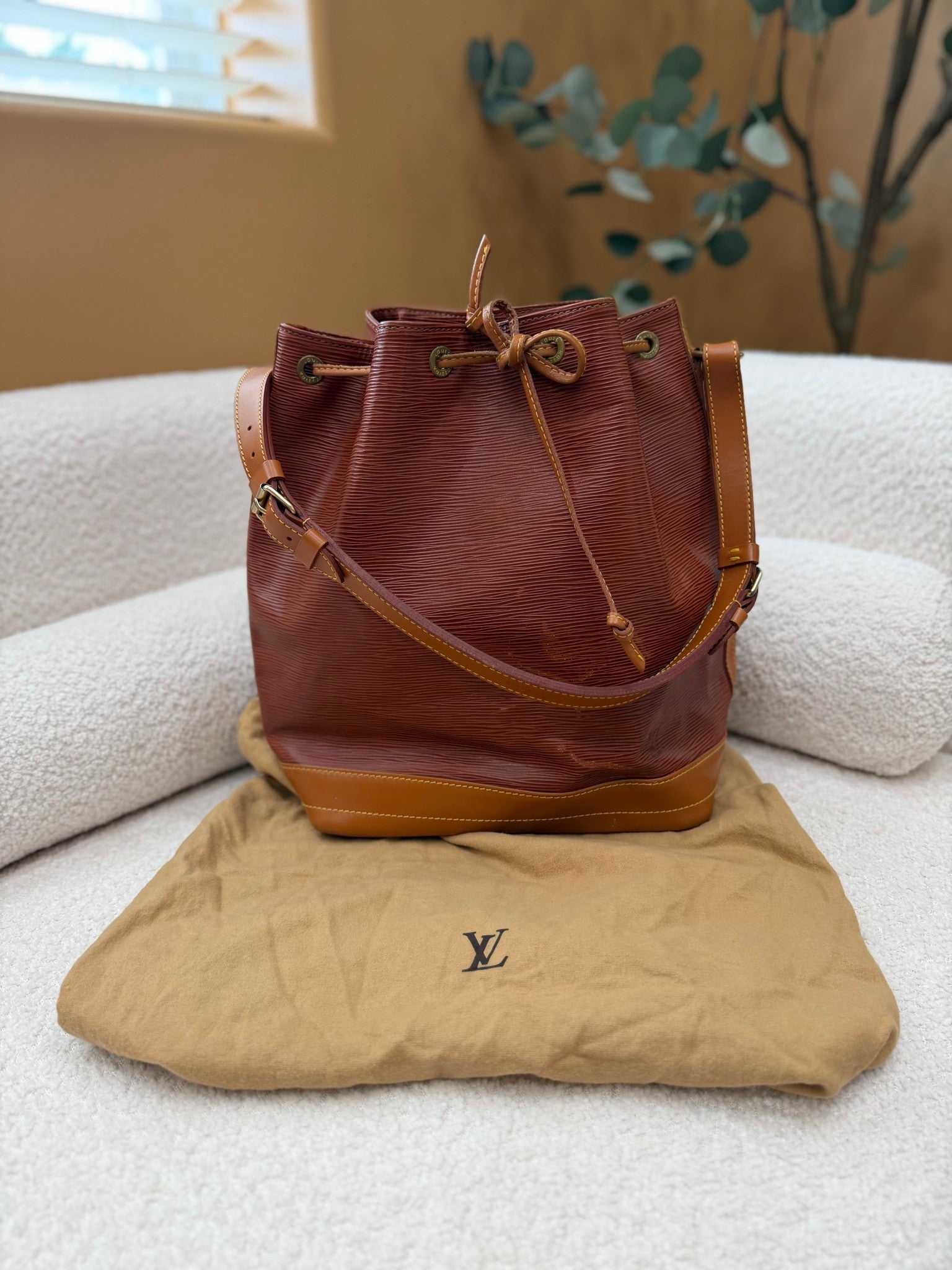 Louis Vuitton Brown Epi Noe Bucket Bag GM