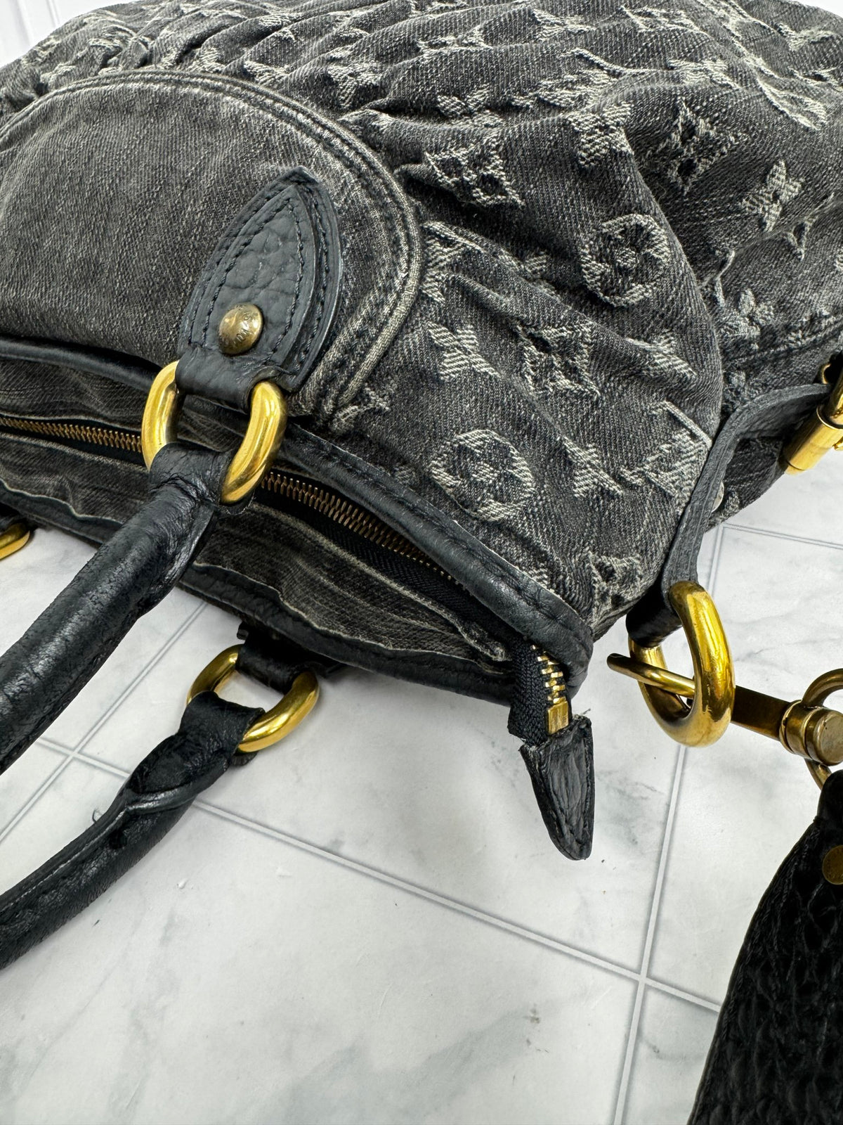 Louis Vuitton Black Denim Monogram Neo Cabby MM