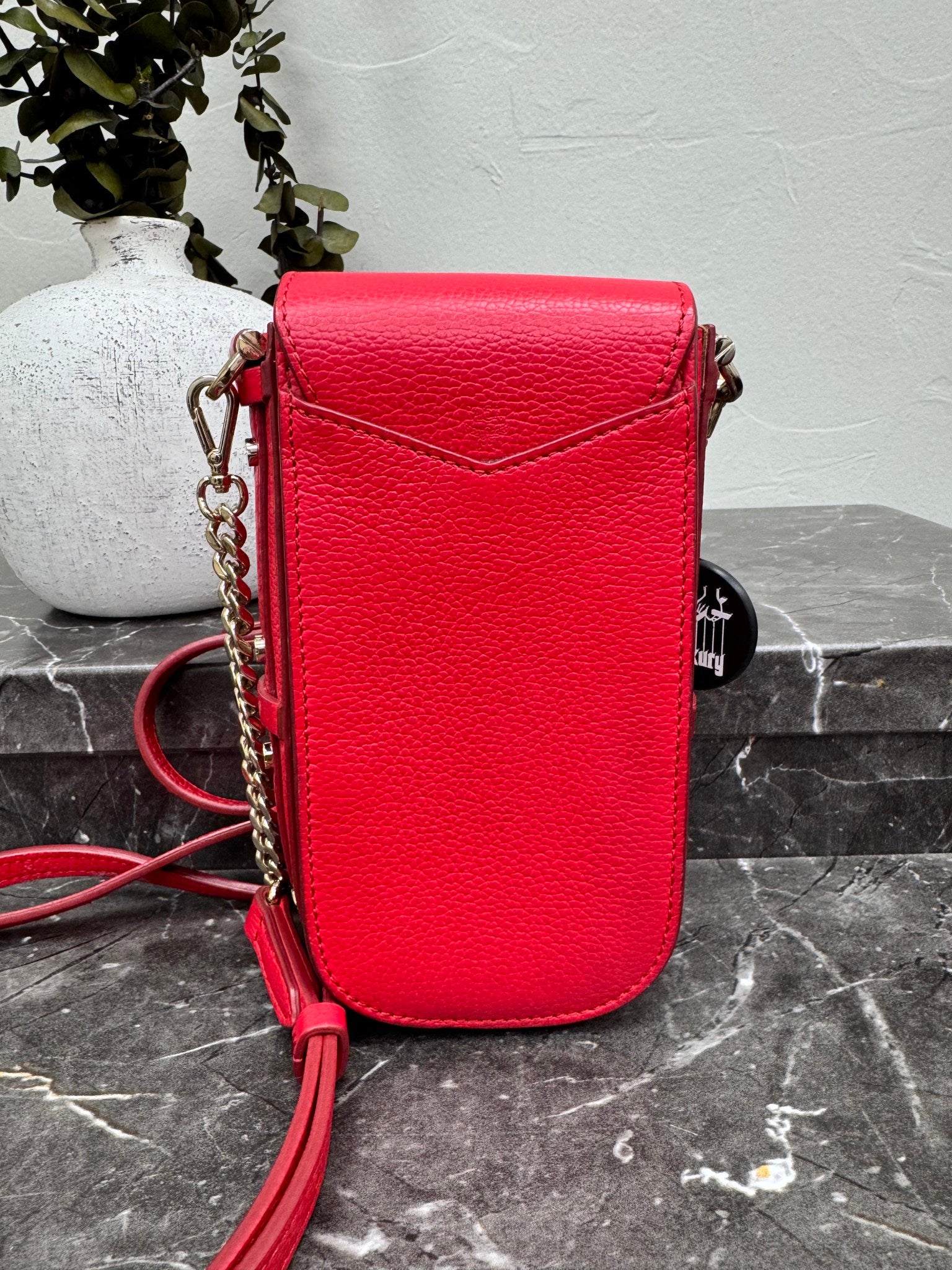 MCM Red Tricolor Pebbled Leather Patricia Mini Crossbody Bag