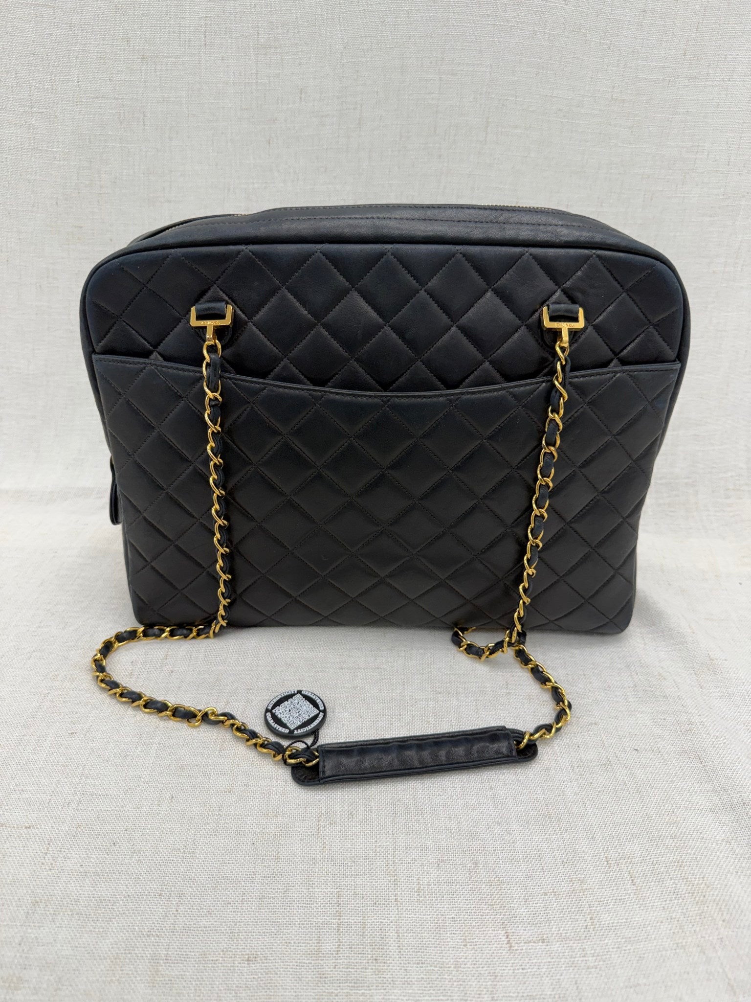 Chanel Black Quilted Lambskin Dome Chain Shoulder Bag