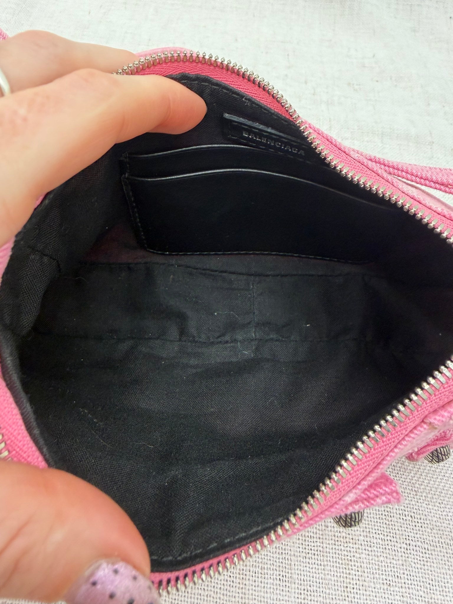 Balenciaga Pink Denim Le Cagole Shoulder Bag