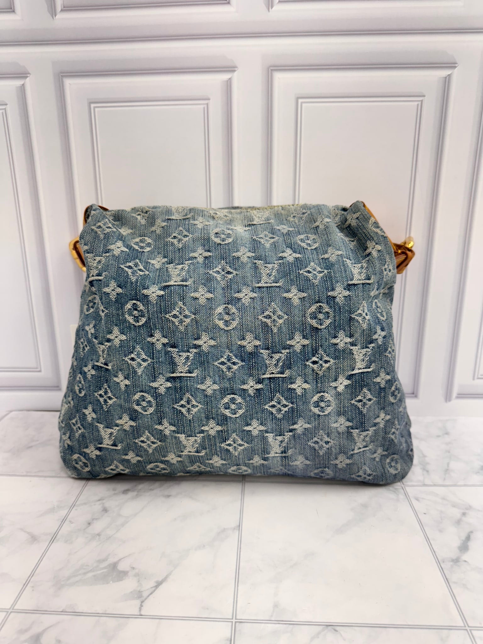 Louis Vuitton Blue Monogram Denim Baggy GM