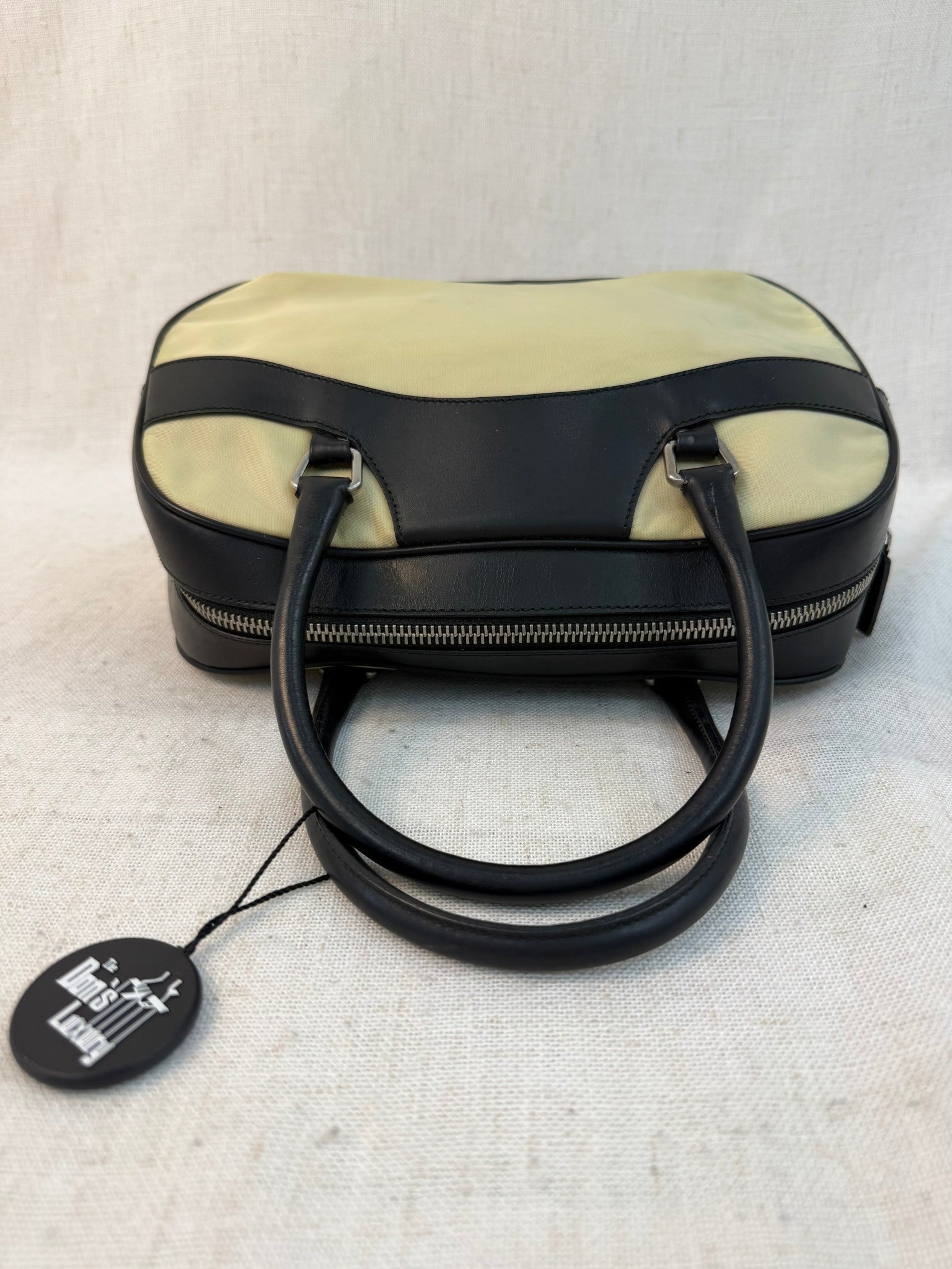 Prada Beige Nylon Small Bowler Bag