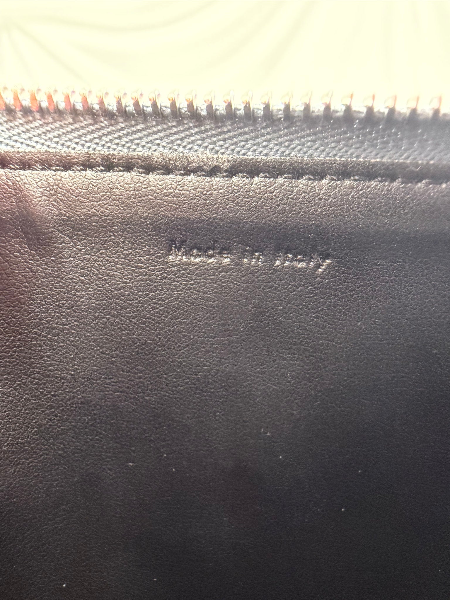 Celine Blue Pebbled Leather Zip Pouch