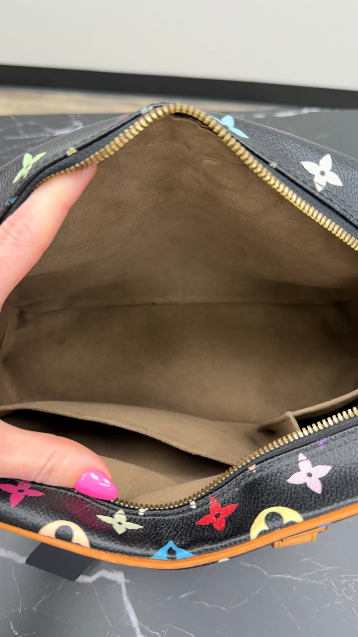Louis Vuitton Black Multicolor Monogram Trouville Handbag