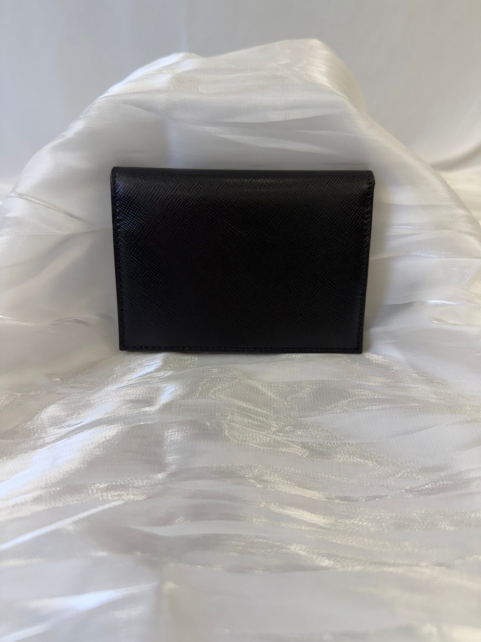 Prada Black Saffiano Leather ID Card Case