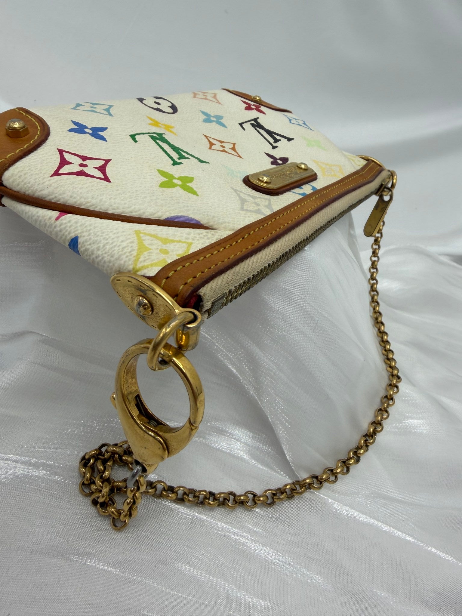 Louis Vuitton White Multicolore Monogram Milla MM Pochette