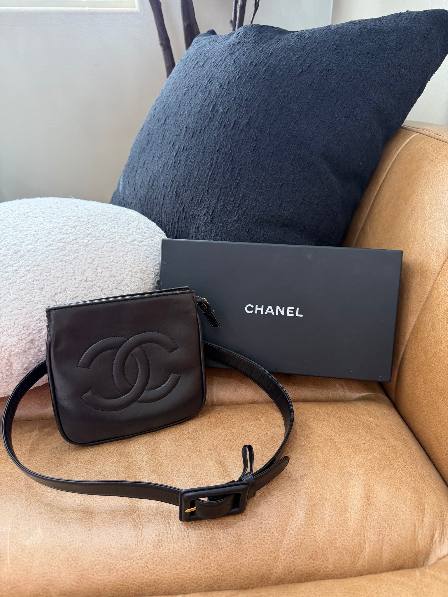 Chanel Black Lambskin Belt Bag