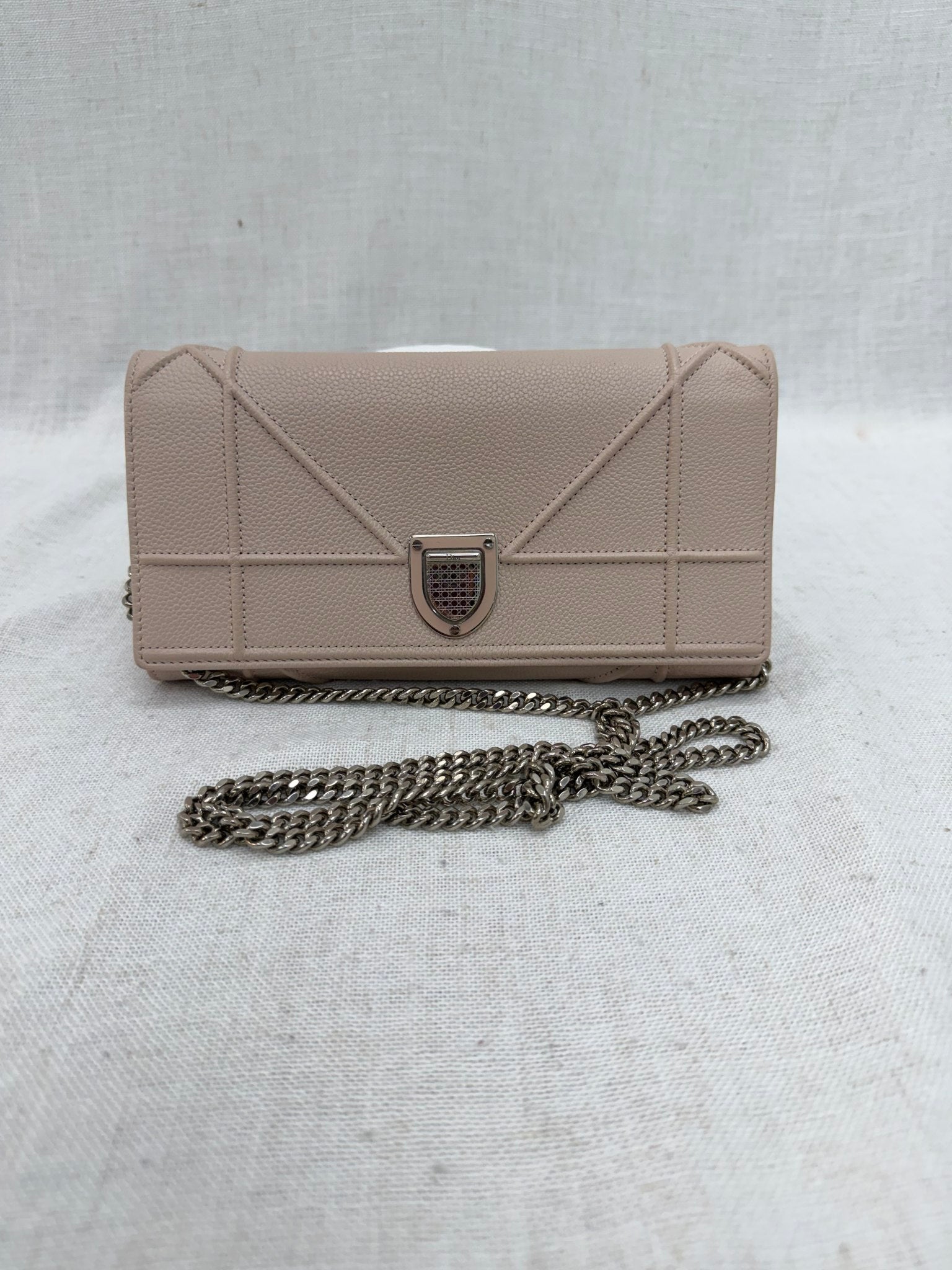 Christian Dior Dusty Rose Diorama Wallet on a Chain