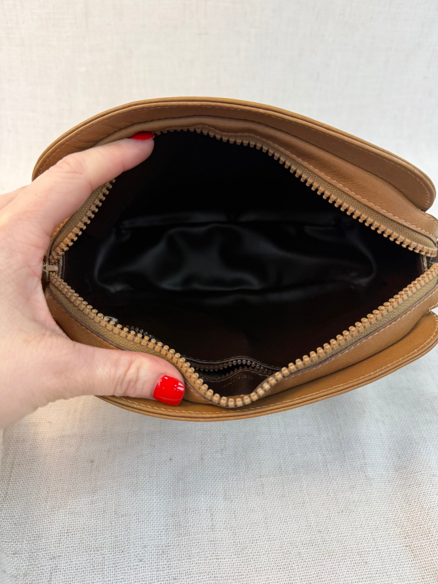 Celine Brown Coated Canvas Macadam Vintage Shoulder Bag