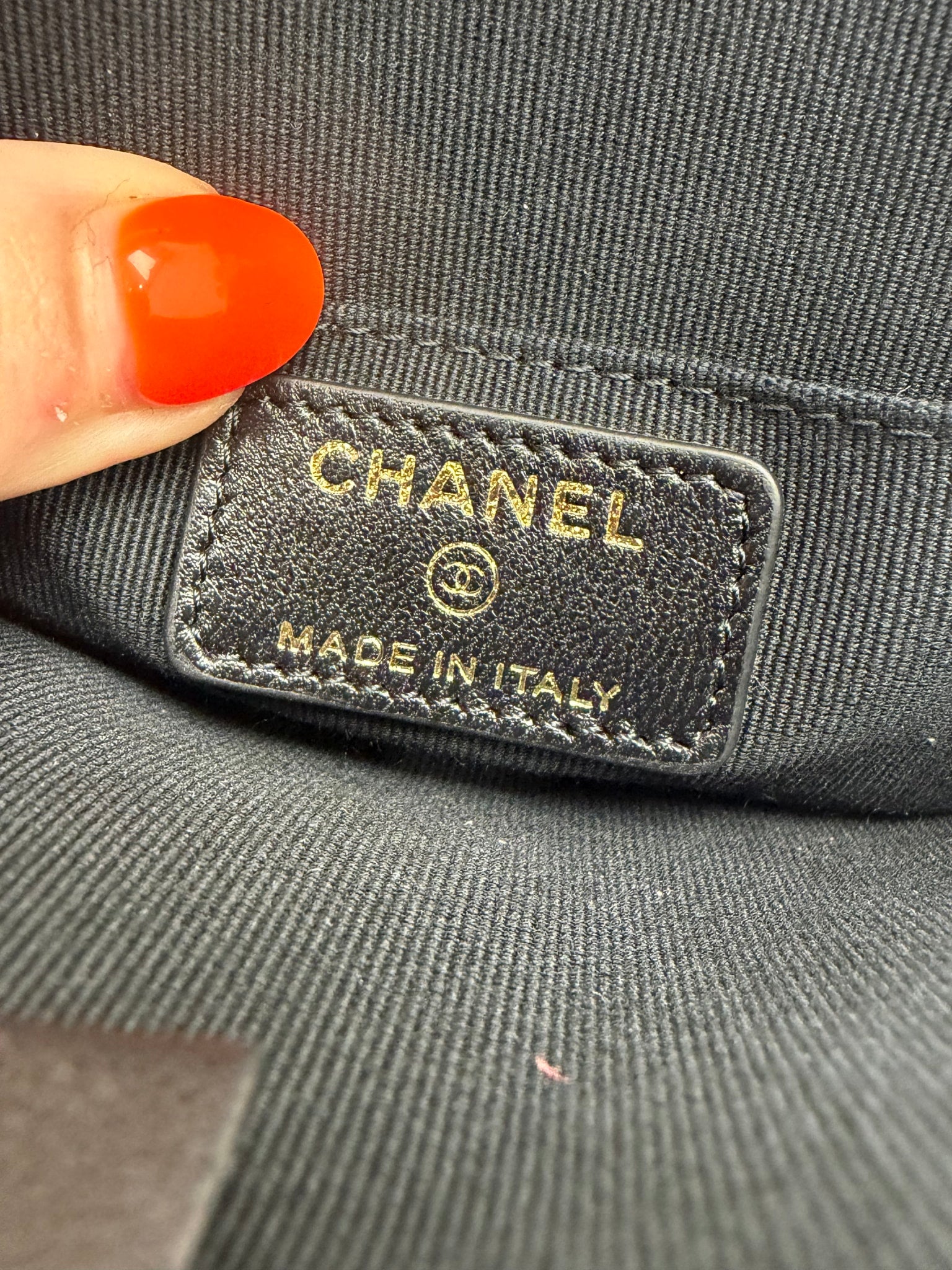 LIKE NEW- Chanel Black Lambskin Round Camellia Clutch on a Chain